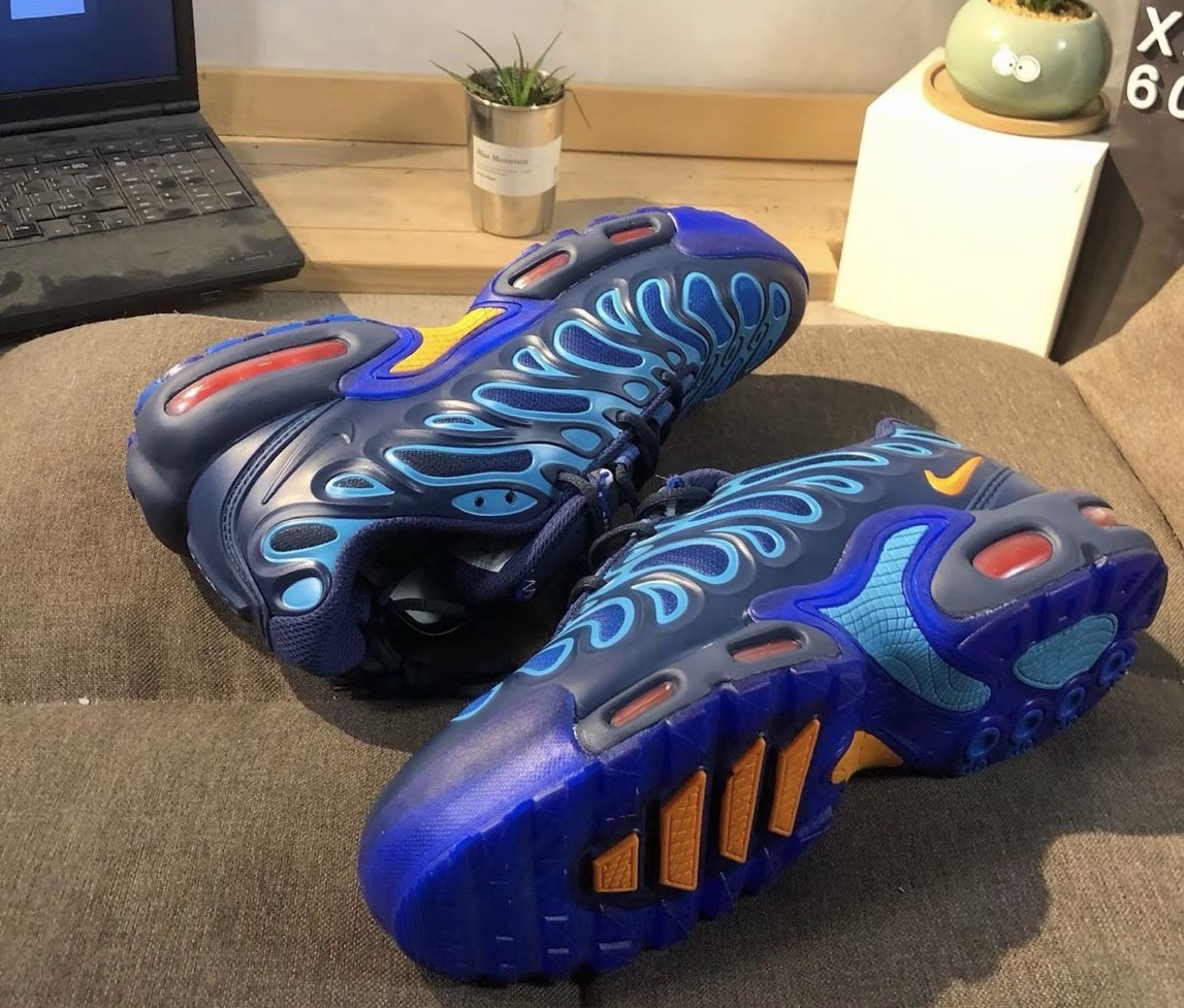 custom review-Nike Air Max Plus Low Топ Беговые кроссовки Мужские Черные Синие Оранжевые