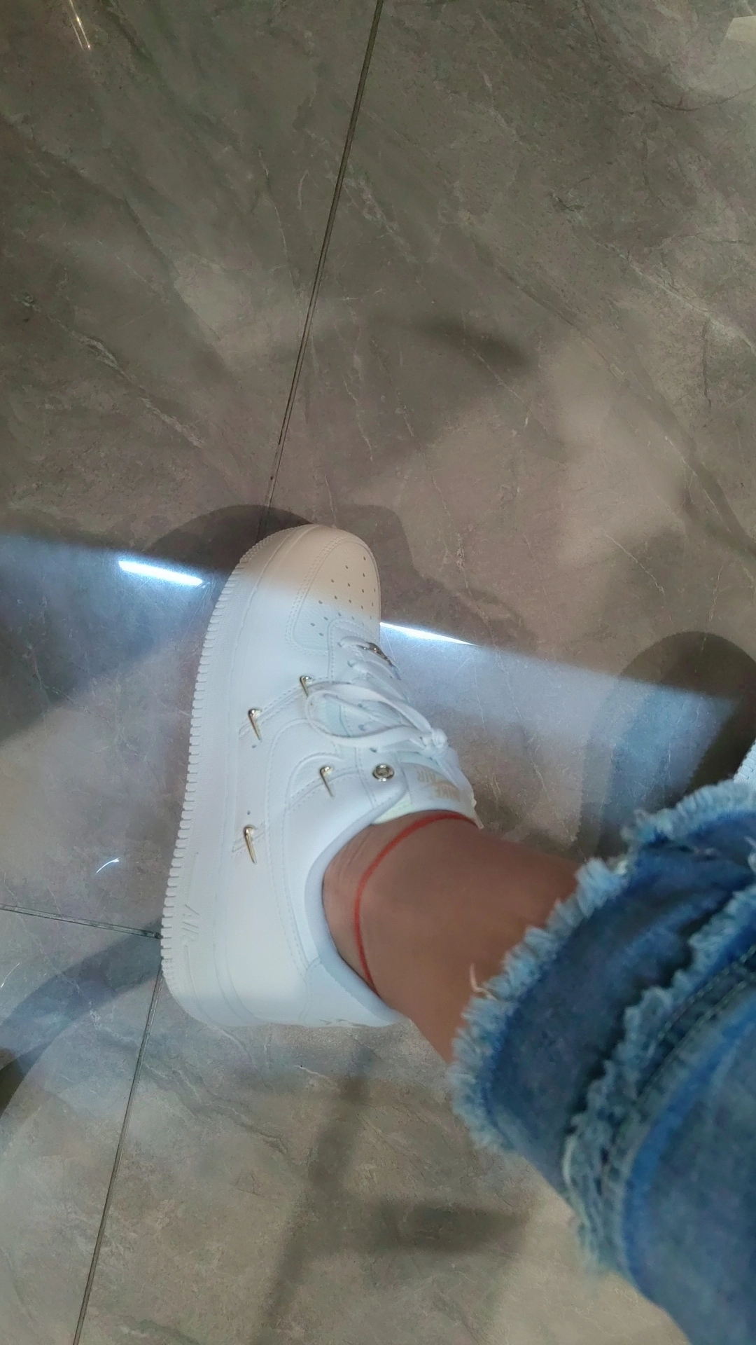 custom review-Nike Air Force 1 Low 'White Mini Gold Swooshes' Women's