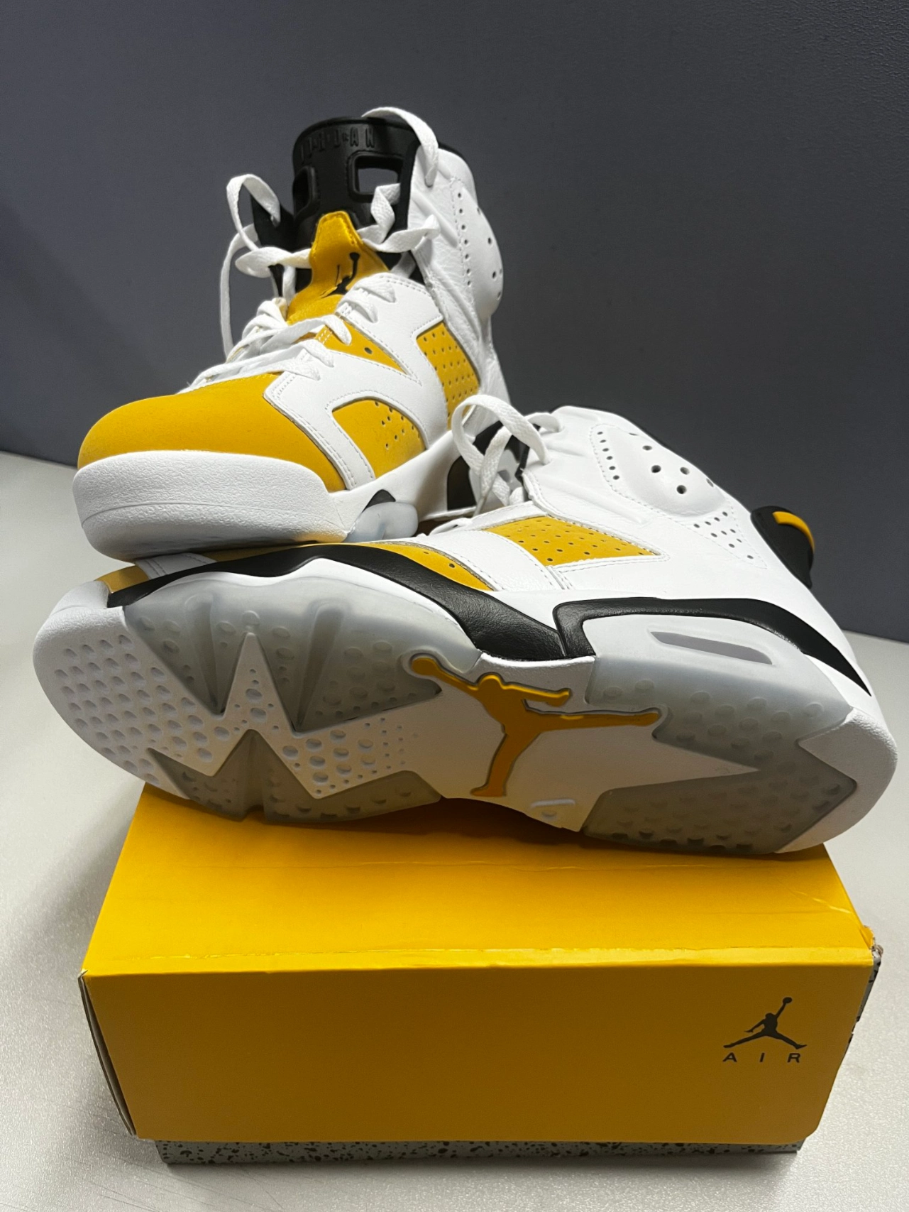 custom review-Jordan Air Jordan 6 'Желтый охристый' MID Топ Винтажные баскетбольные кроссовки Мужской Белый желтый