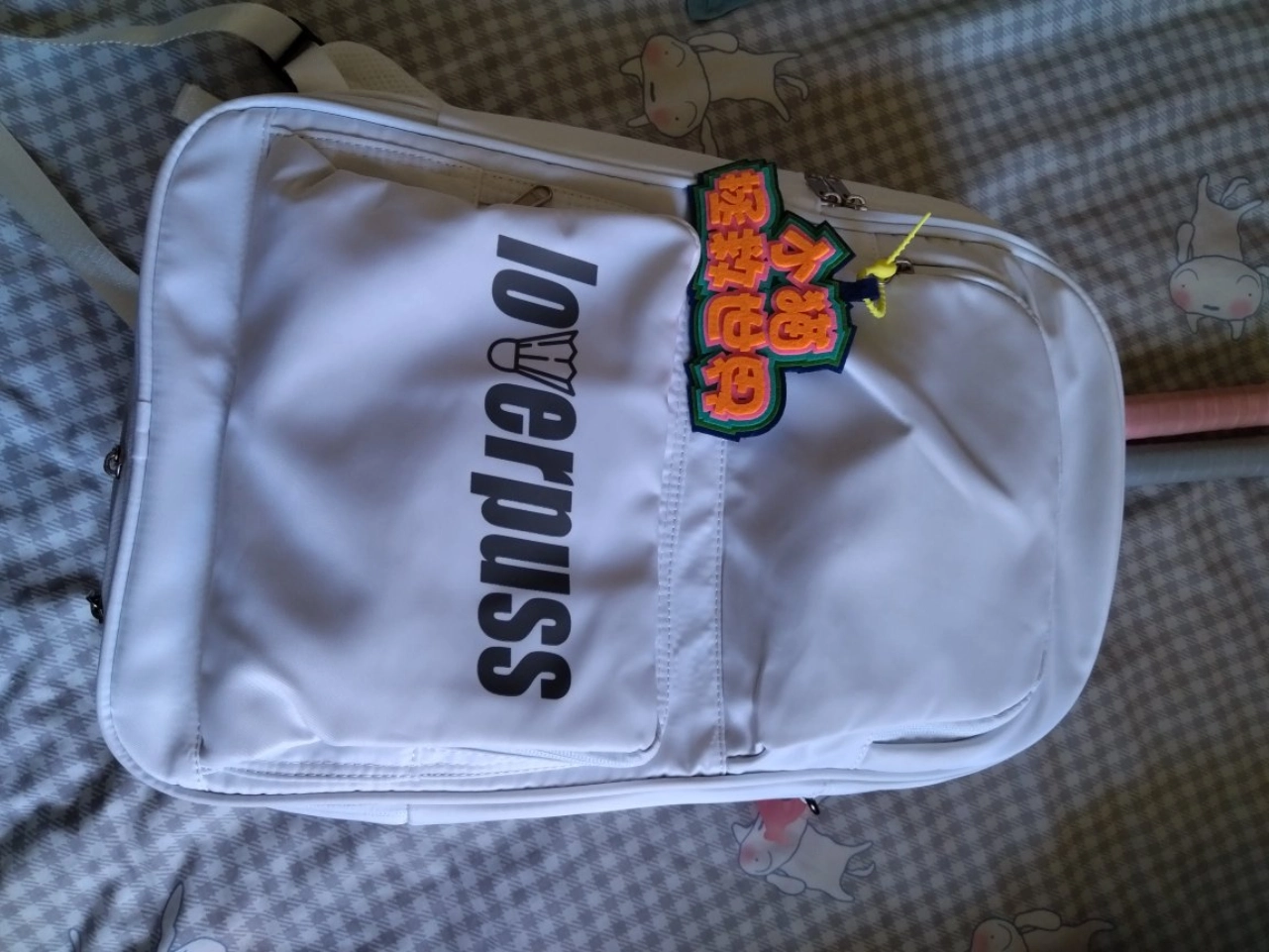 custom review-LOVERPUSS Нейлоновая теннисная сумка-рюкзак унисекс большой белый крутой черный