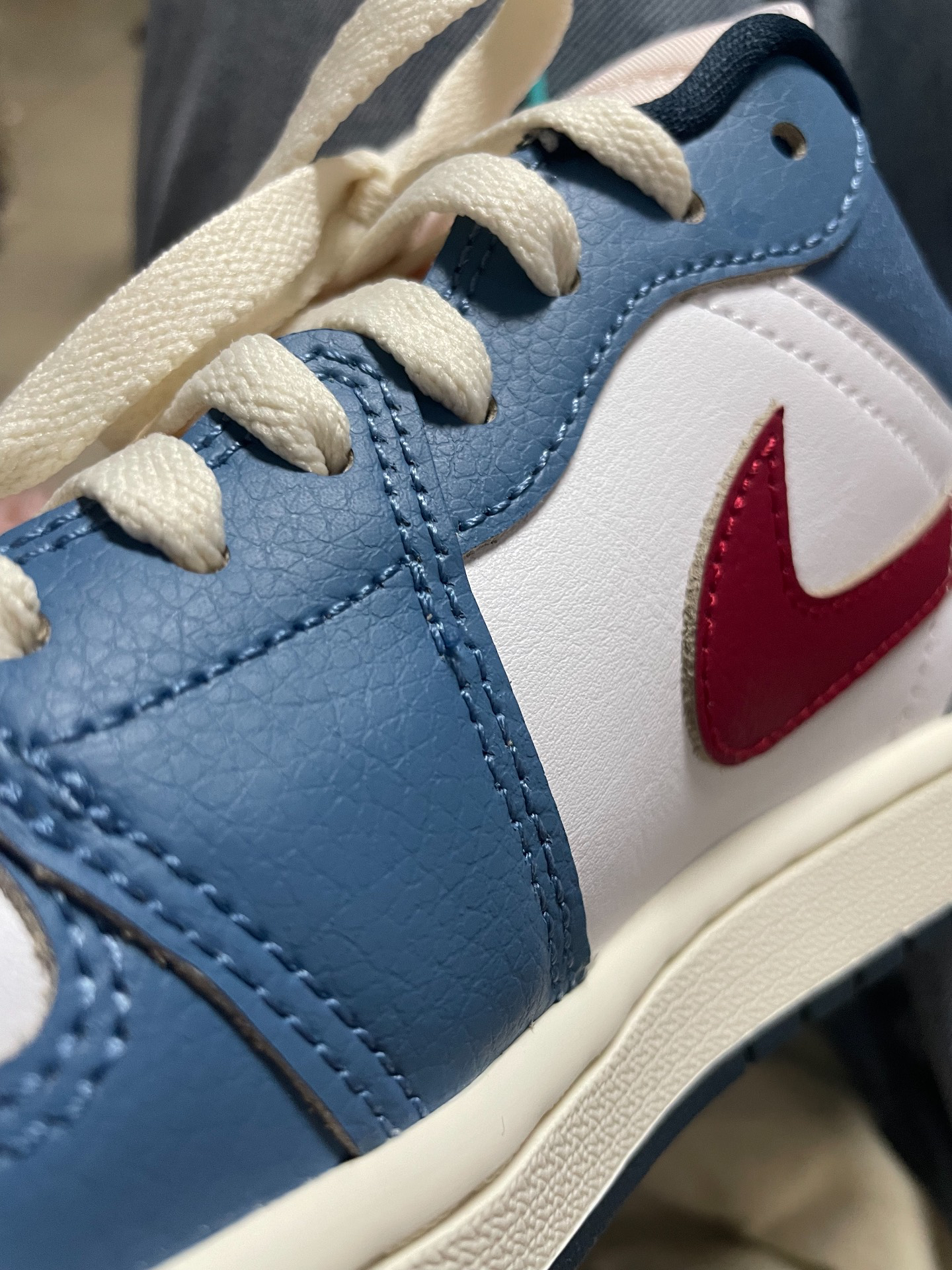 custom review-Jordan Air Jordan 1 Устойчивые к истиранию Низкие Баскетбольные кроссовки Мужские Далекий Небесный Синий