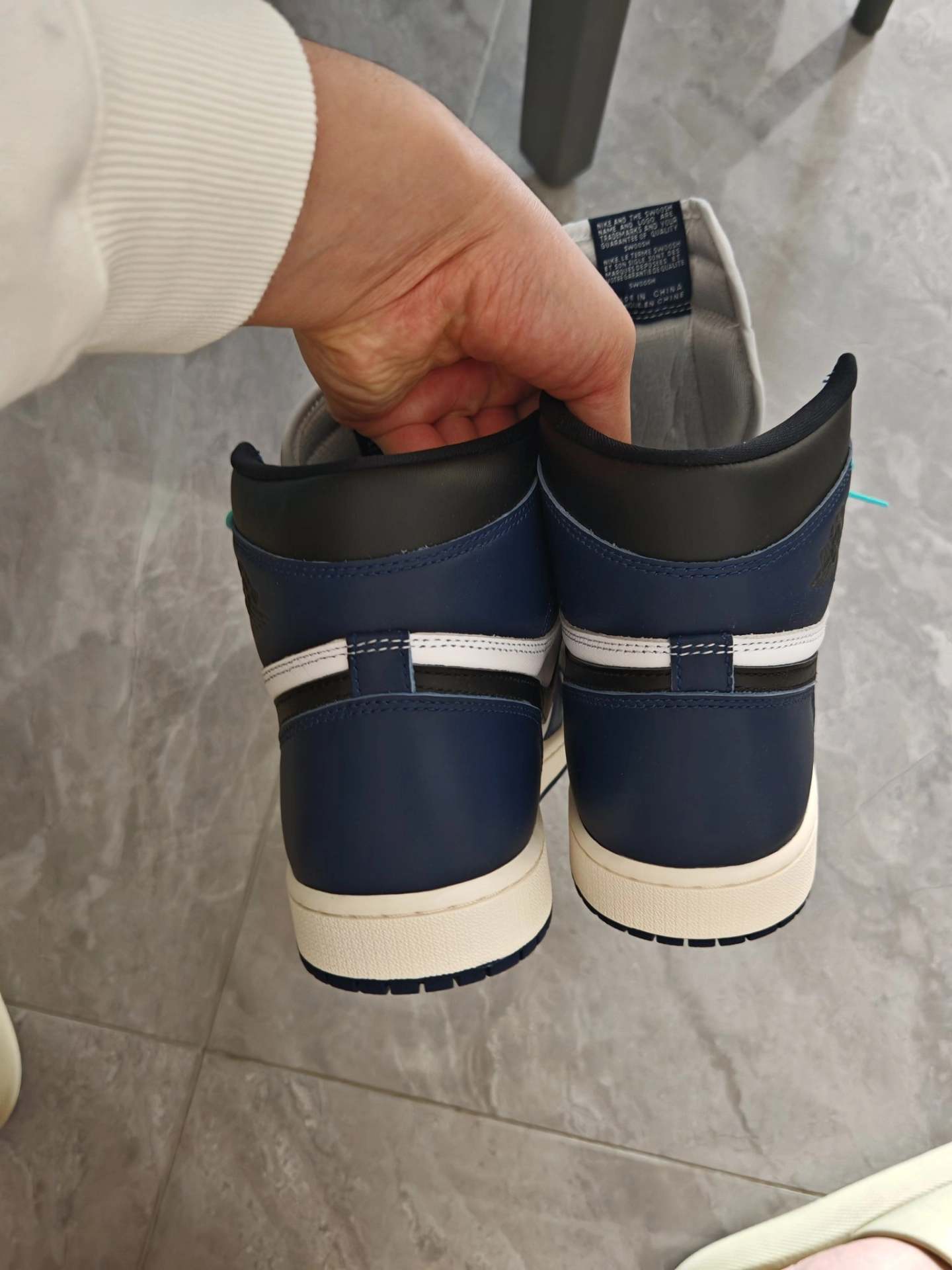 custom review-Jordan Air Jordan 1 High OG 'Midnight Blue' High Top Vintage Баскетбольные Кроссовки Мужские Синий Белый