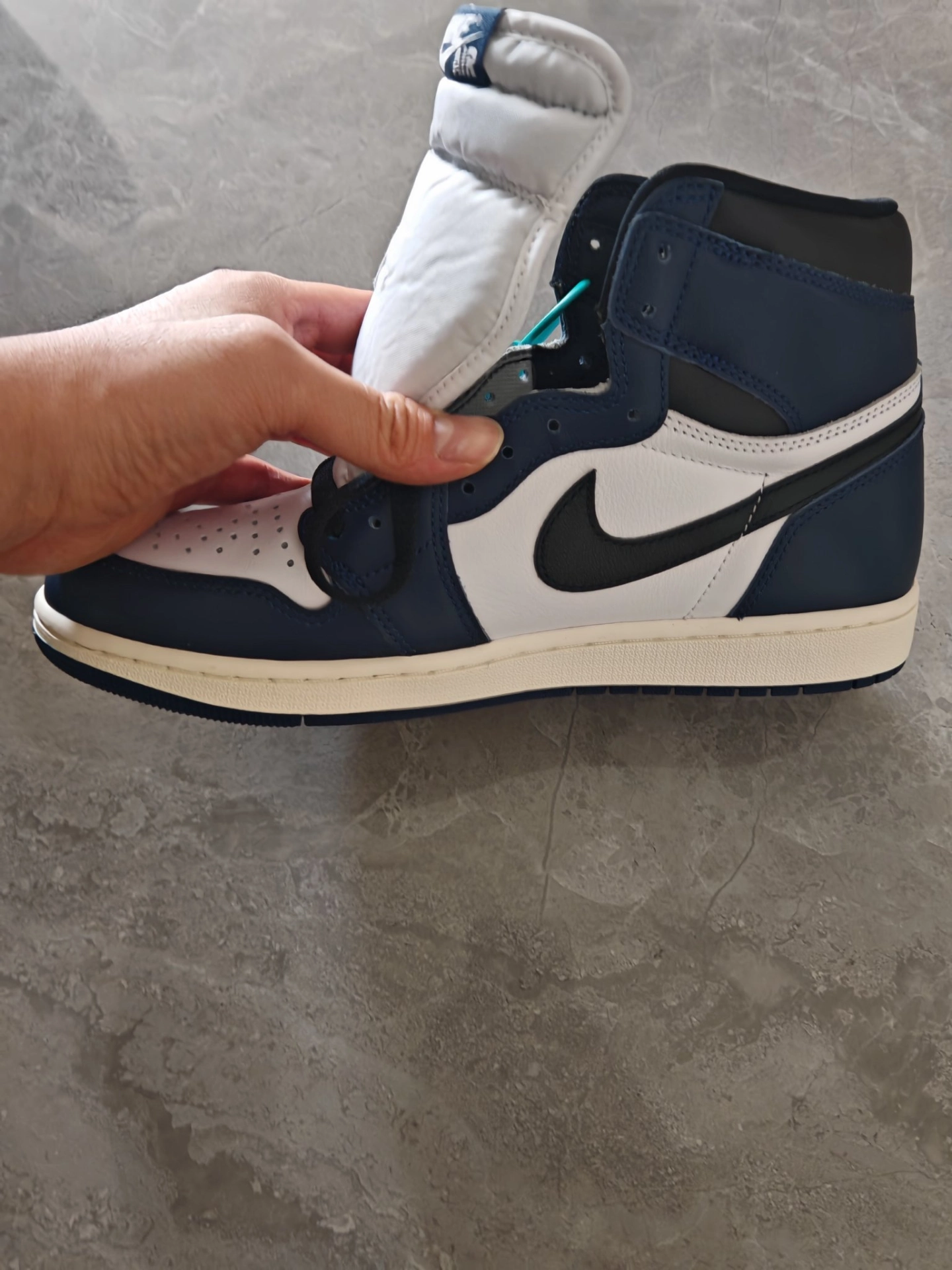 custom review-Jordan Air Jordan 1 High OG 'Midnight Blue' High Top Vintage Баскетбольные Кроссовки Мужские Синий Белый