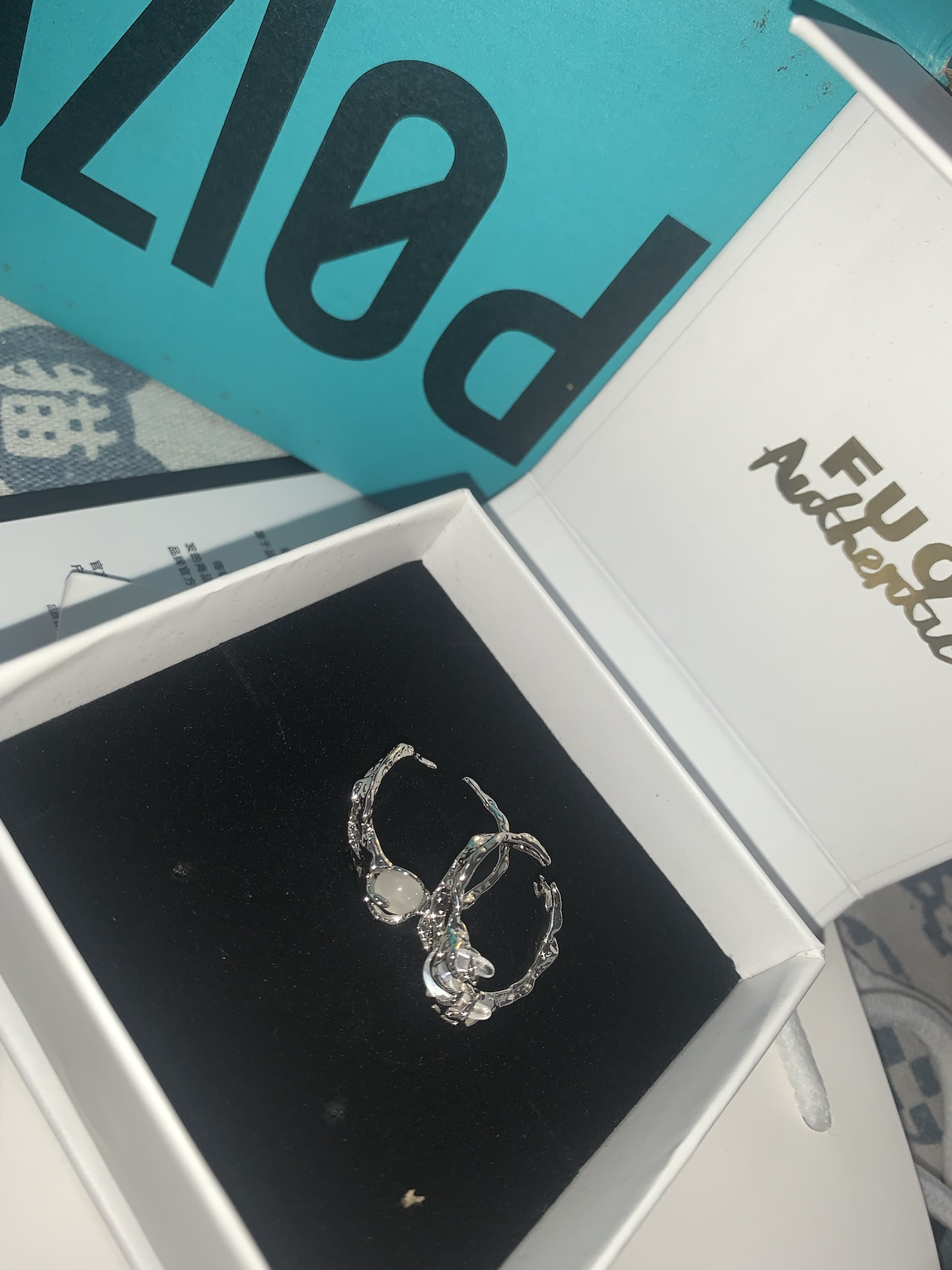 custom review-FUO Серебряное покрытие медные кольца унисекс