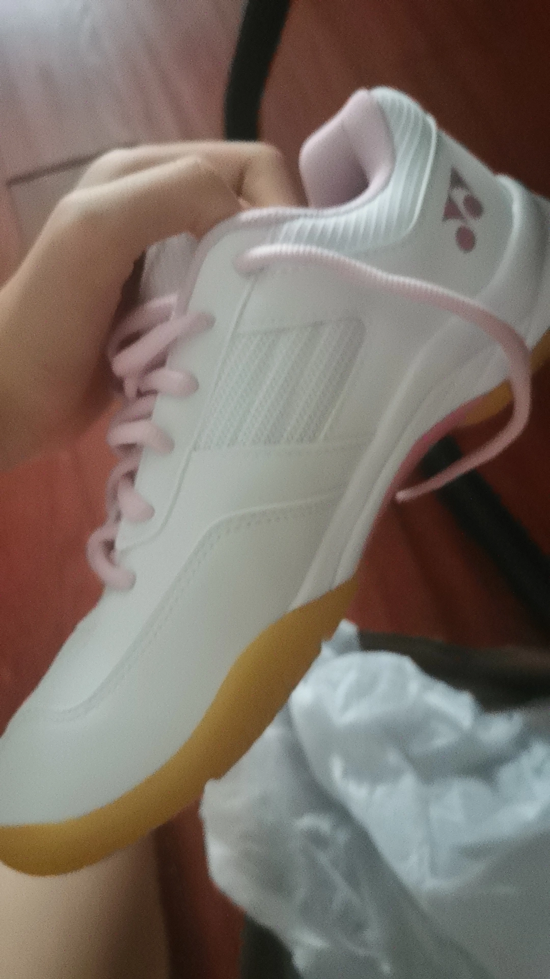 custom review-YONEX Амортизирующая стелька устойчивая к истиранию дышащая низкий верх обувь для бадминтона унисекс белый розовый