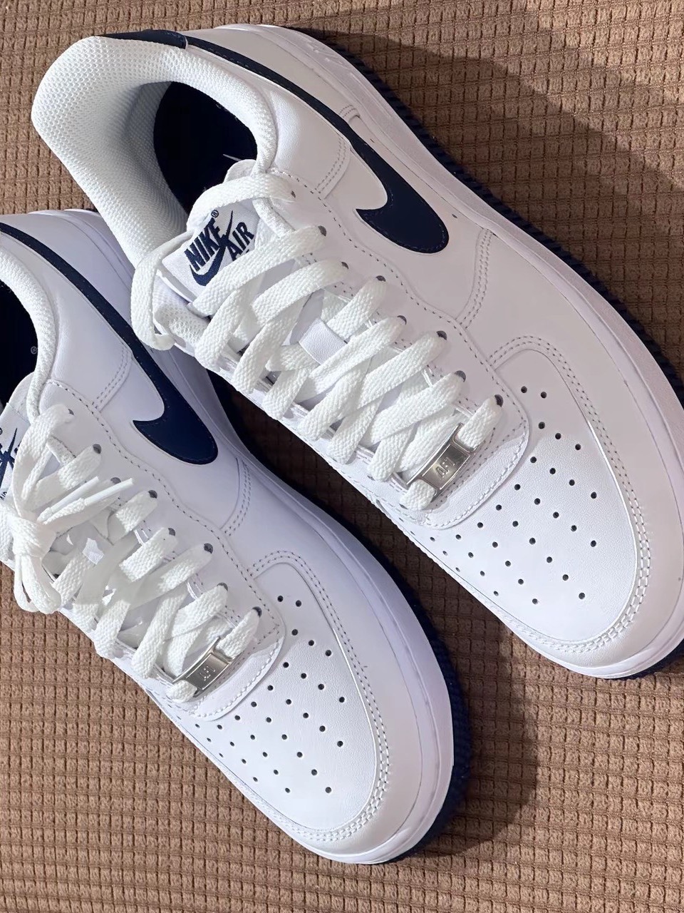 custom review-Nike Air Force 1 Slip-Resistant Low Top Скейтборд Кроссовки Мужские Белый Синий