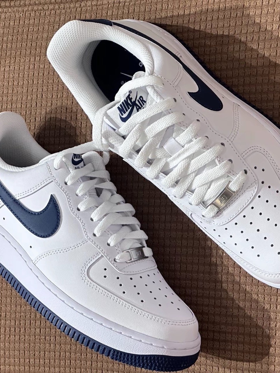 custom review-Nike Air Force 1 Slip-Resistant Low Top Скейтборд Кроссовки Мужские Белый Синий