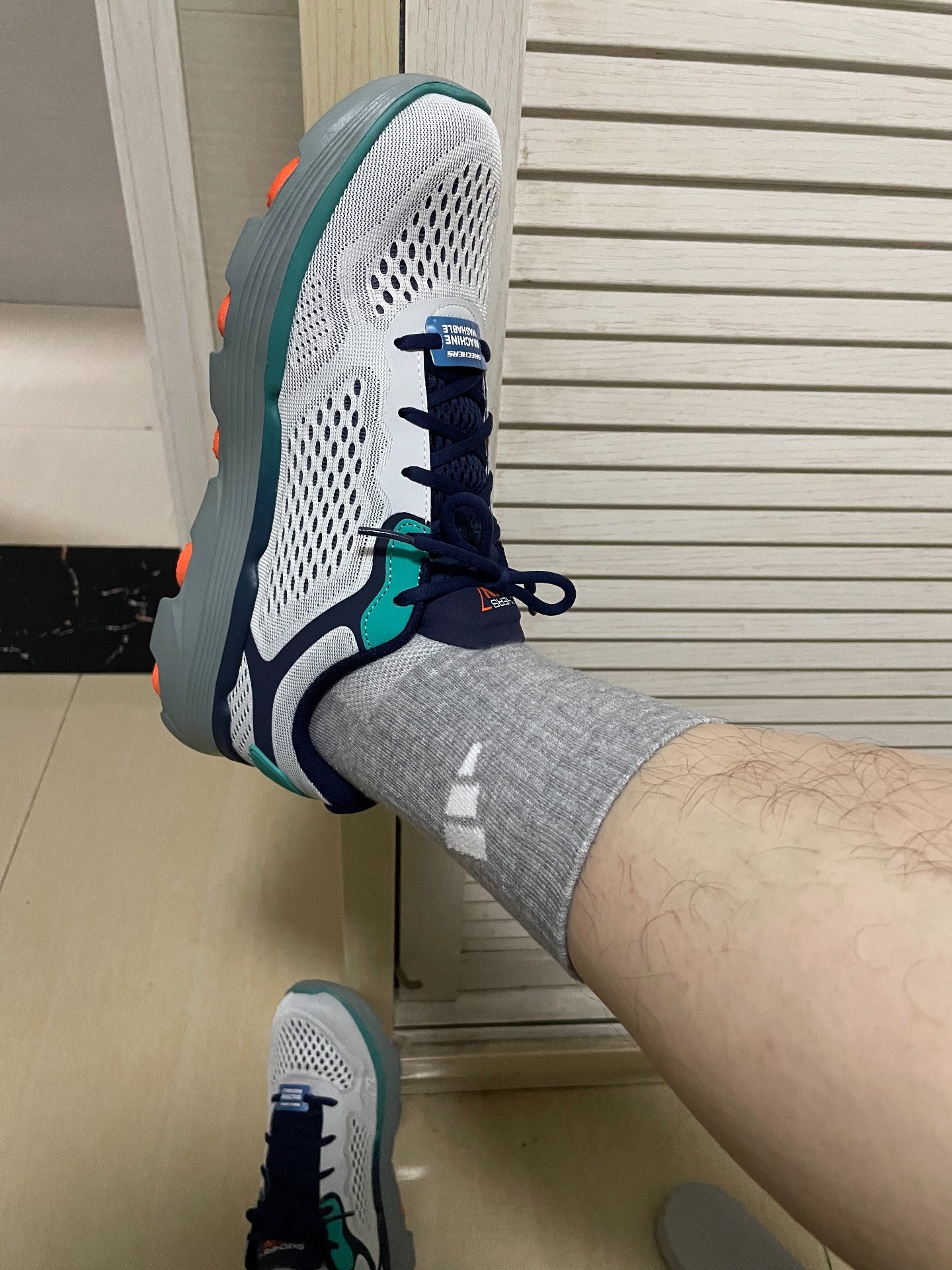 custom review-Skechers GO RUN 7,0 Low Топ Беговые кроссовки Мужской Серый Зеленый