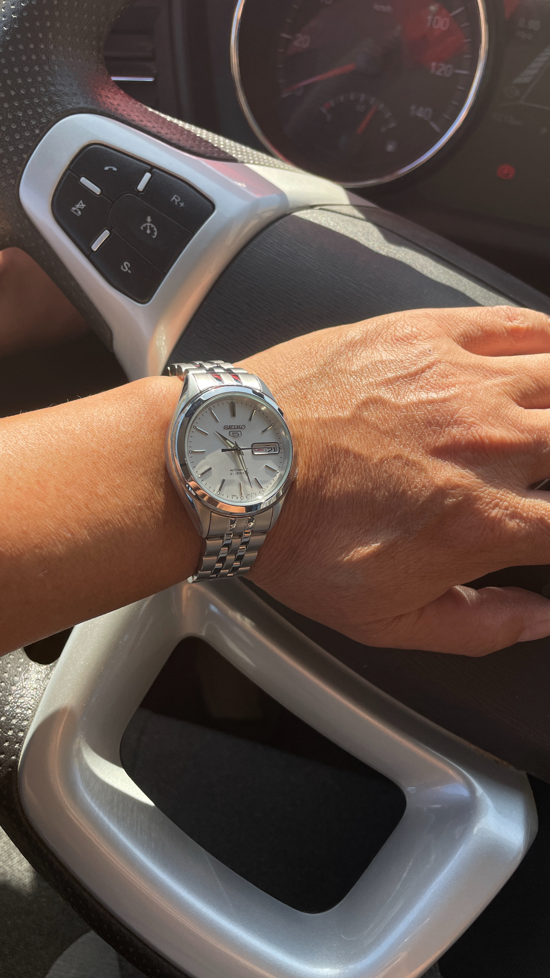 custom review-SEIKO Seiko5 Автоматический Механический Механизм Нержавеющая Сталь Ремешок Часы Мужские Серебристый Циферблат