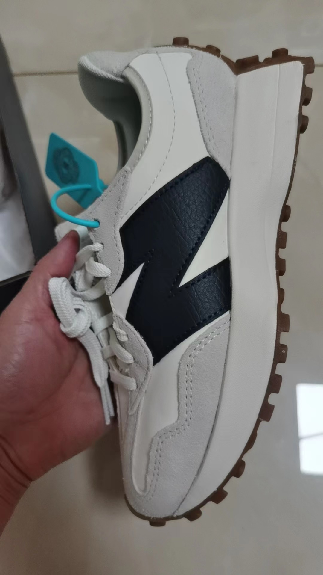 custom review-New Balance NB 327 Амортизация Износостойкий Низкий Топ Беговые кроссовки Женские Серый Белый