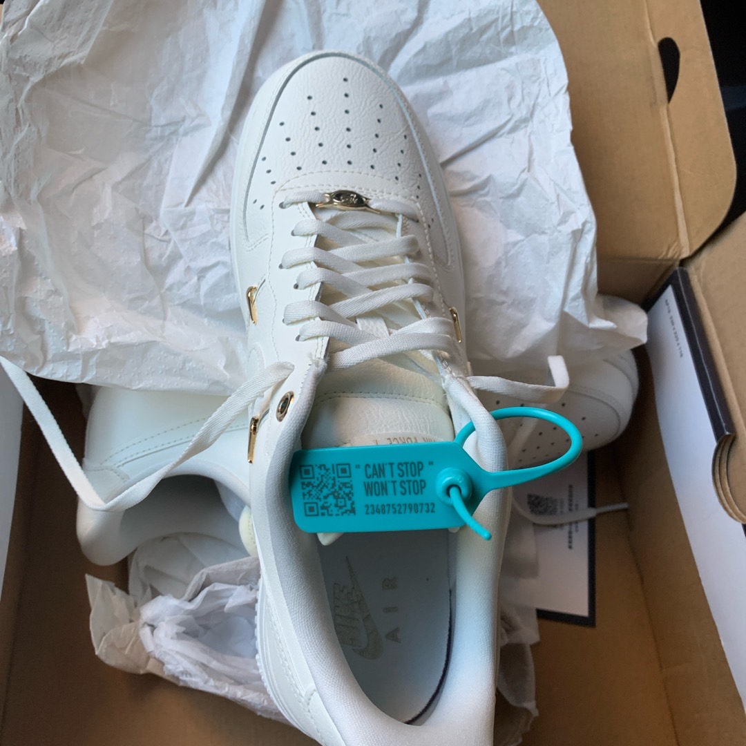 custom review-Nike Air Force 1 Low 'White Mini Gold Swooshes' Women's