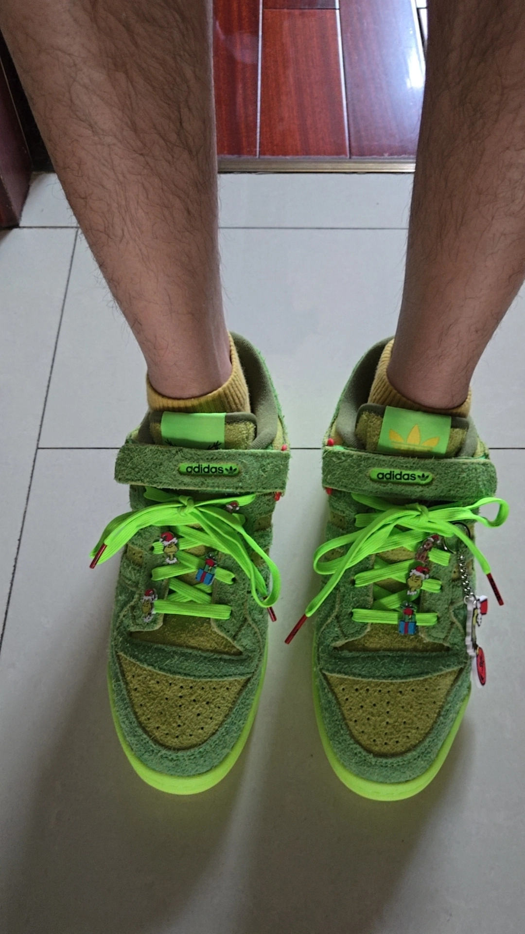 custom review-Adidas Originals x The Grinch FORUM Grinch Кожа Низкие Кроссовки для скейтбординга Унисекс Зеленые