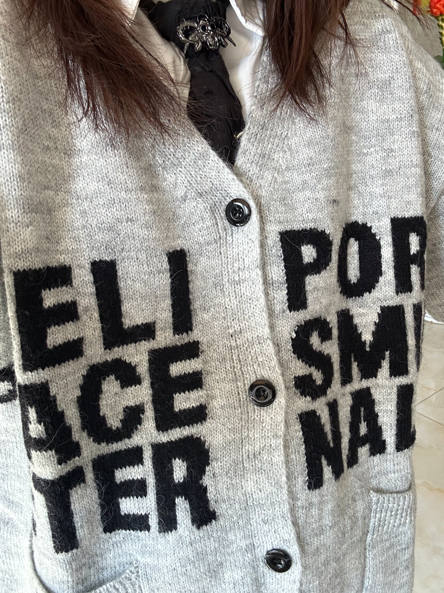 custom review-HELIPORT Кашемир Свитер Унисекс Серый