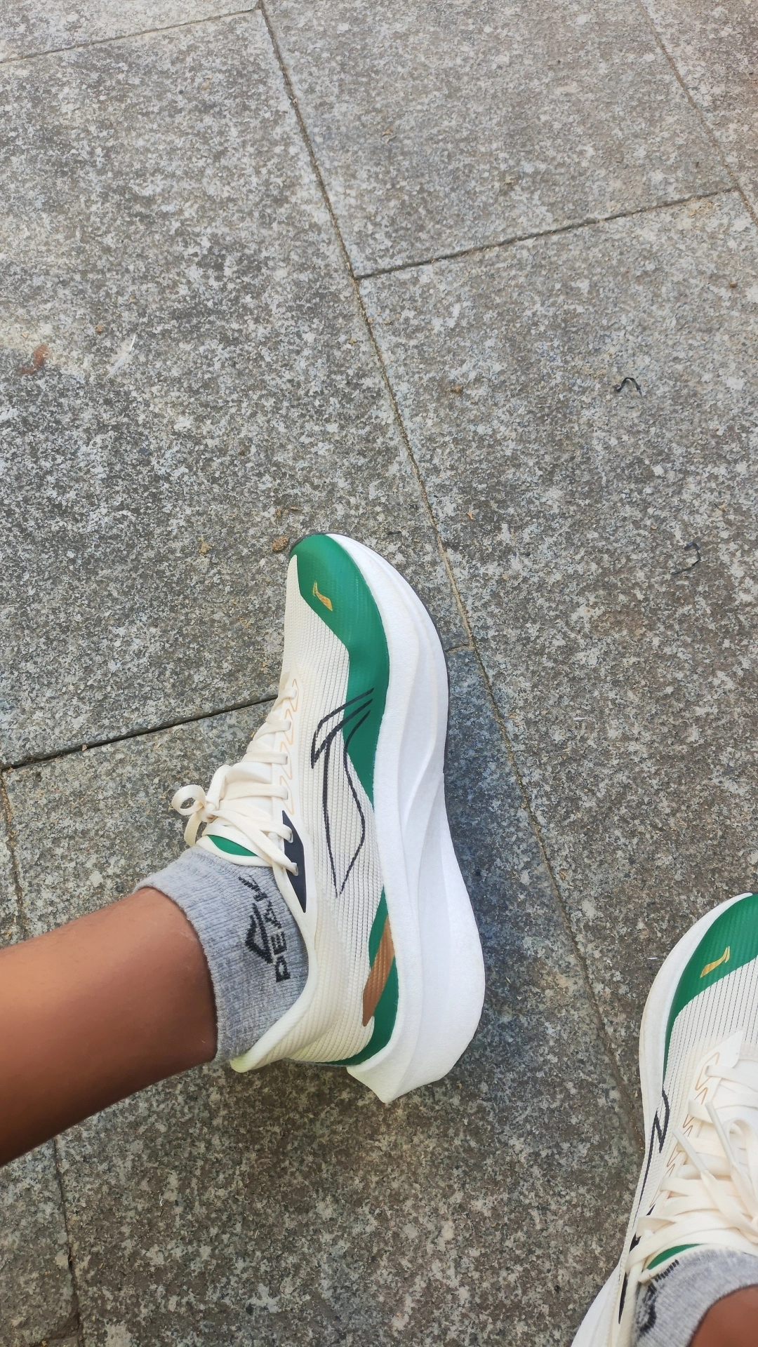 custom review-Feidian 4 Challenger Беговые кроссовки Низкий топ Экрю Каменный зеленый Мужской