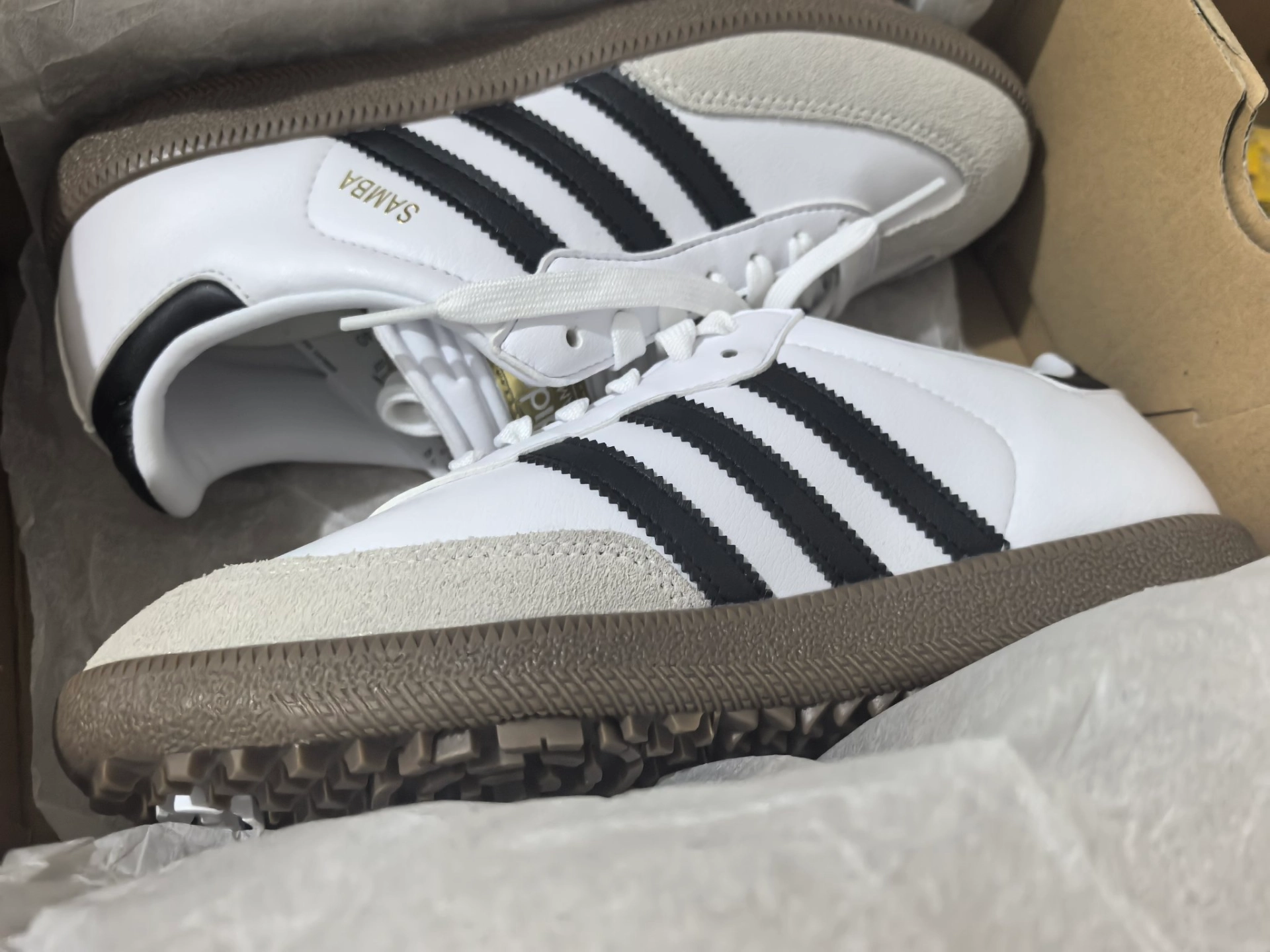 custom review-Adidas Samba Устойчивая к истиранию Низкая Обувь для гольфа Унисекс Белый Черный