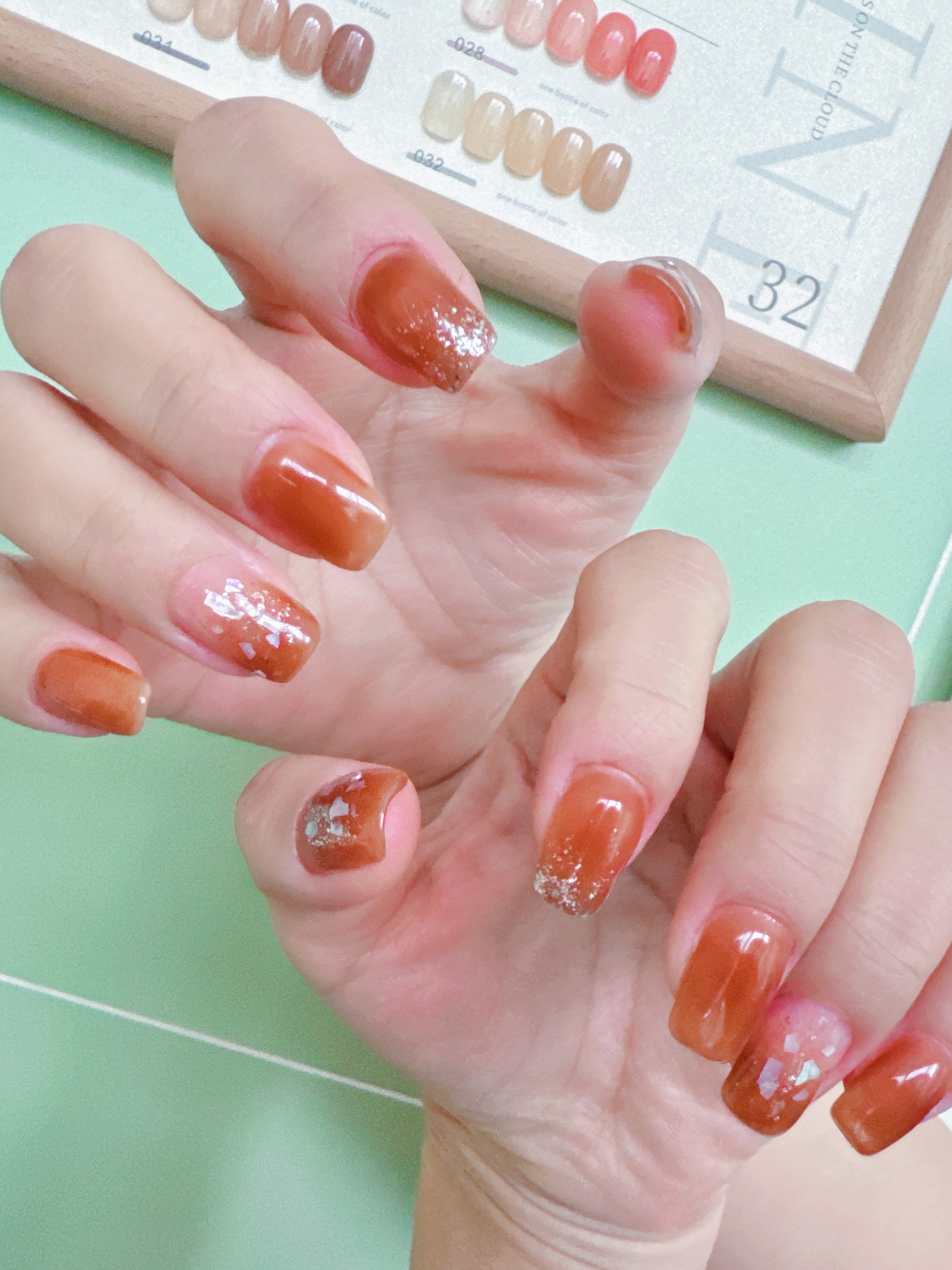 秋冬美甲💅,南瓜橘