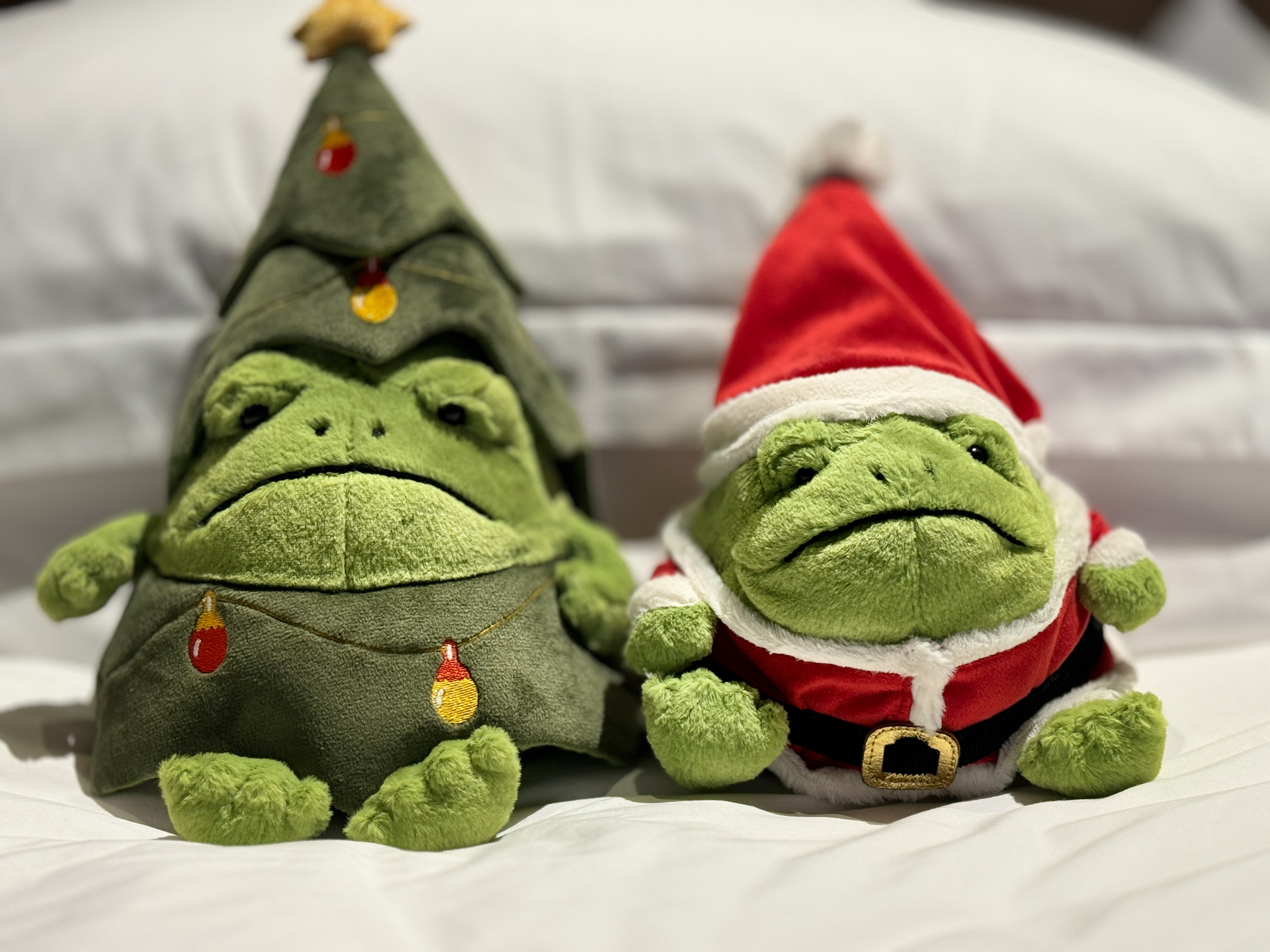 custom review-JELLYCAT Рождественская серия Дерево Дождь Лягушка Милый Куклы Плюшевая кукла 26 см Длина тела в сидячем положении