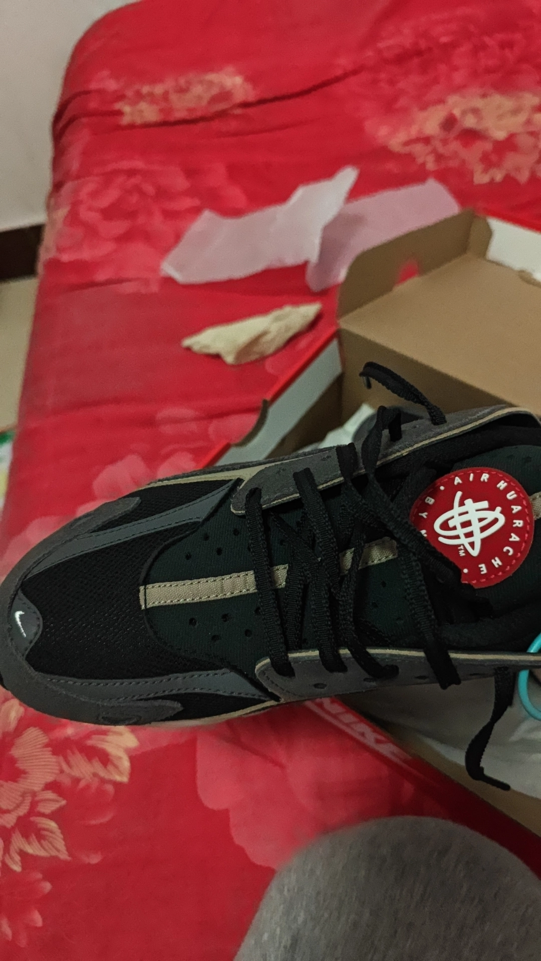 custom review-Nike Air Huarache Run Устойчивый к истиранию Низкий Топ Повседневные Беговые кроссовки Унисекс Черный Белый Серый Коричневый