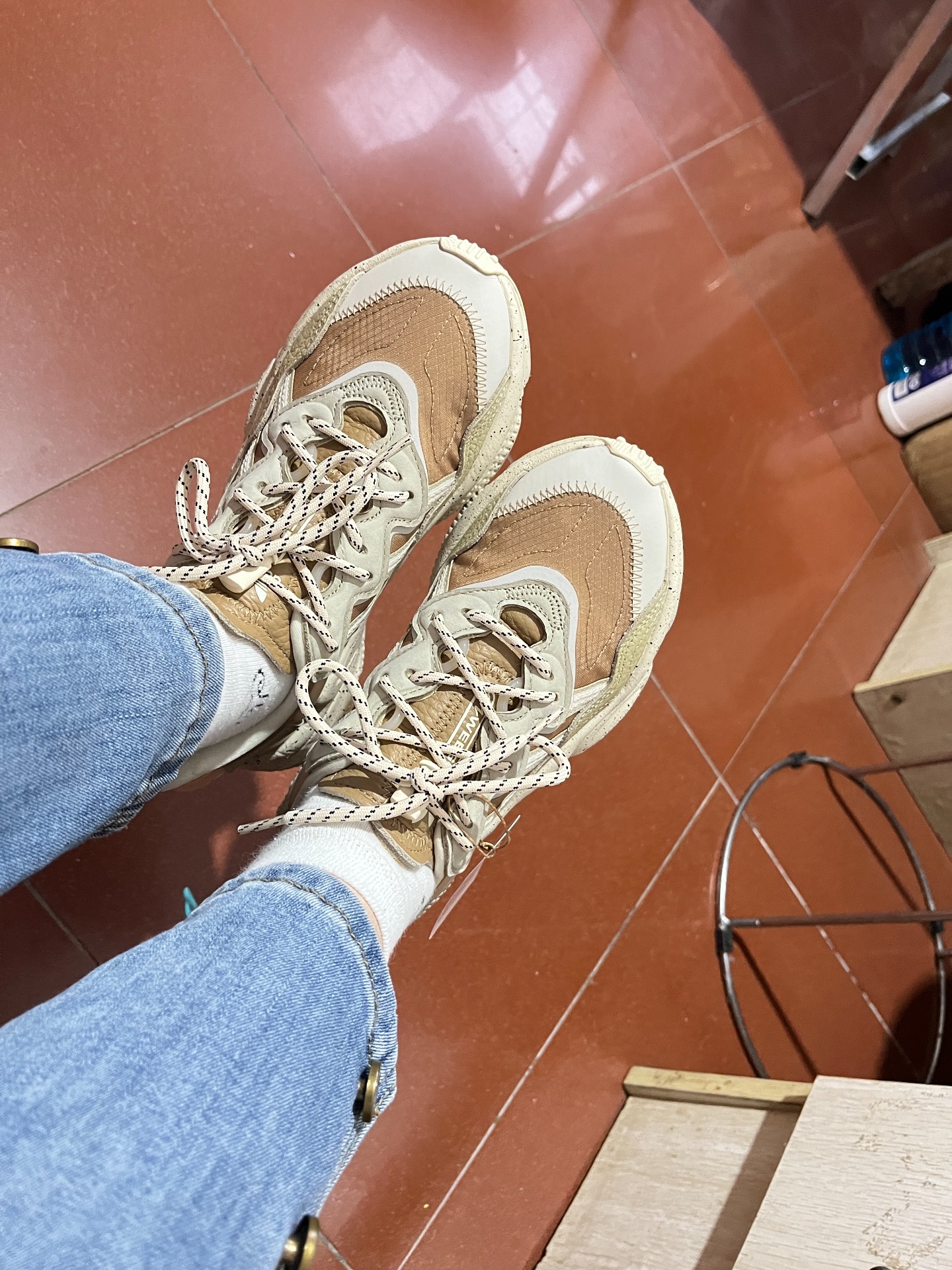 custom review-Adidas Originals Ozweego Низ Прочный Устойчивый к истиранию Низкий Топ Повседневный Унисекс Коричневый