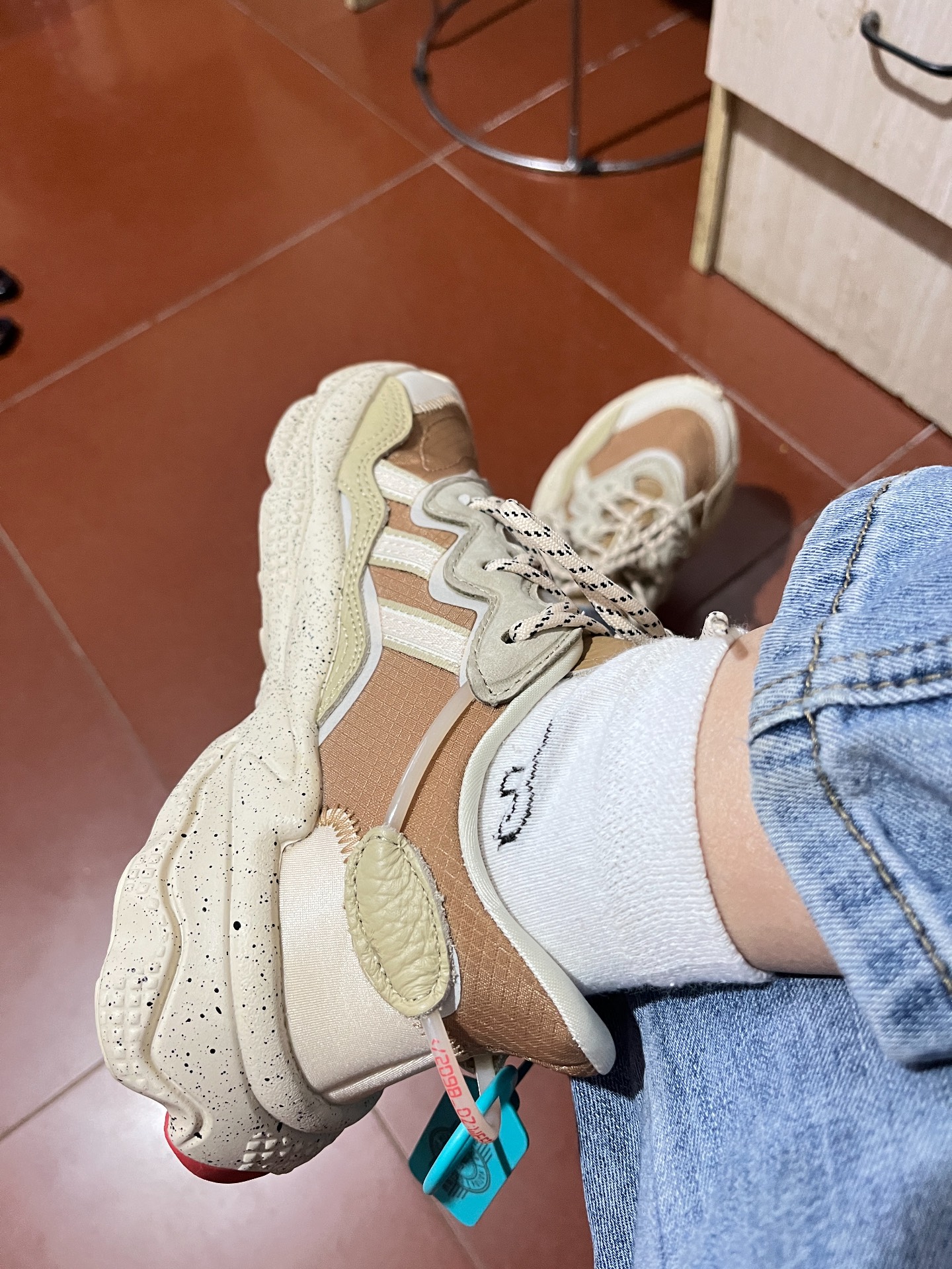 custom review-Adidas Originals Ozweego Низ Прочный Устойчивый к истиранию Низкий Топ Повседневный Унисекс Коричневый