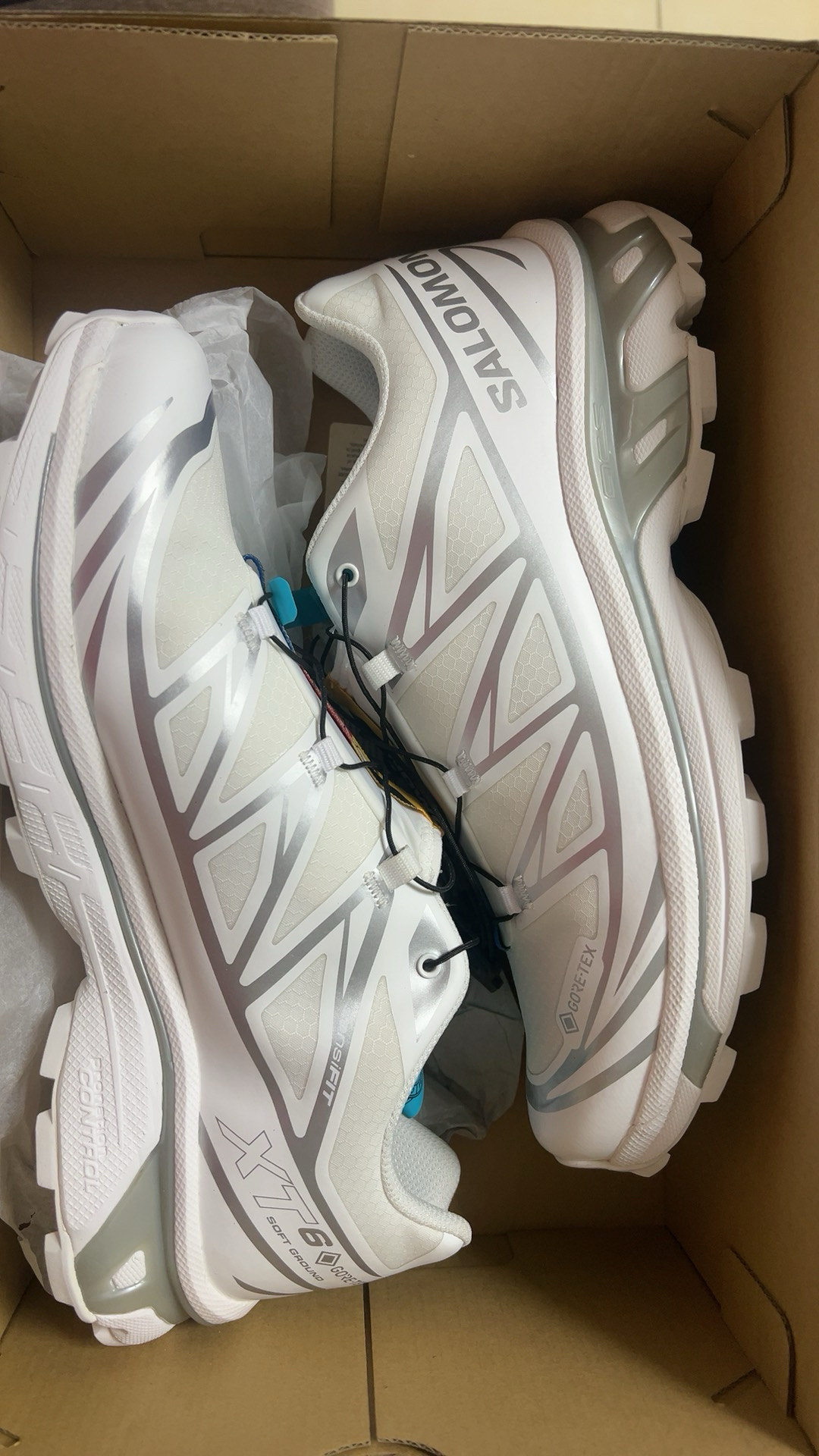 custom review-SALOMON XT 6 Амортизация Водонепроницаемый And Дышащий Низкий Топ Беговые кроссовки Унисекс Белый