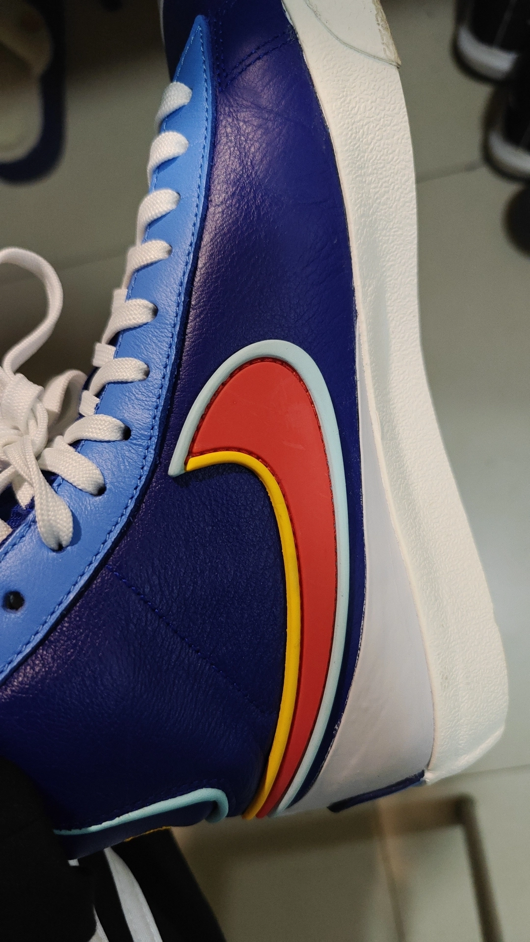 custom review-Nike Blazer 77 Бесконечность Slip-Resistant Abrasion-Resistant MID Топ Скейтборд Кроссовки Мужские Белый Синий