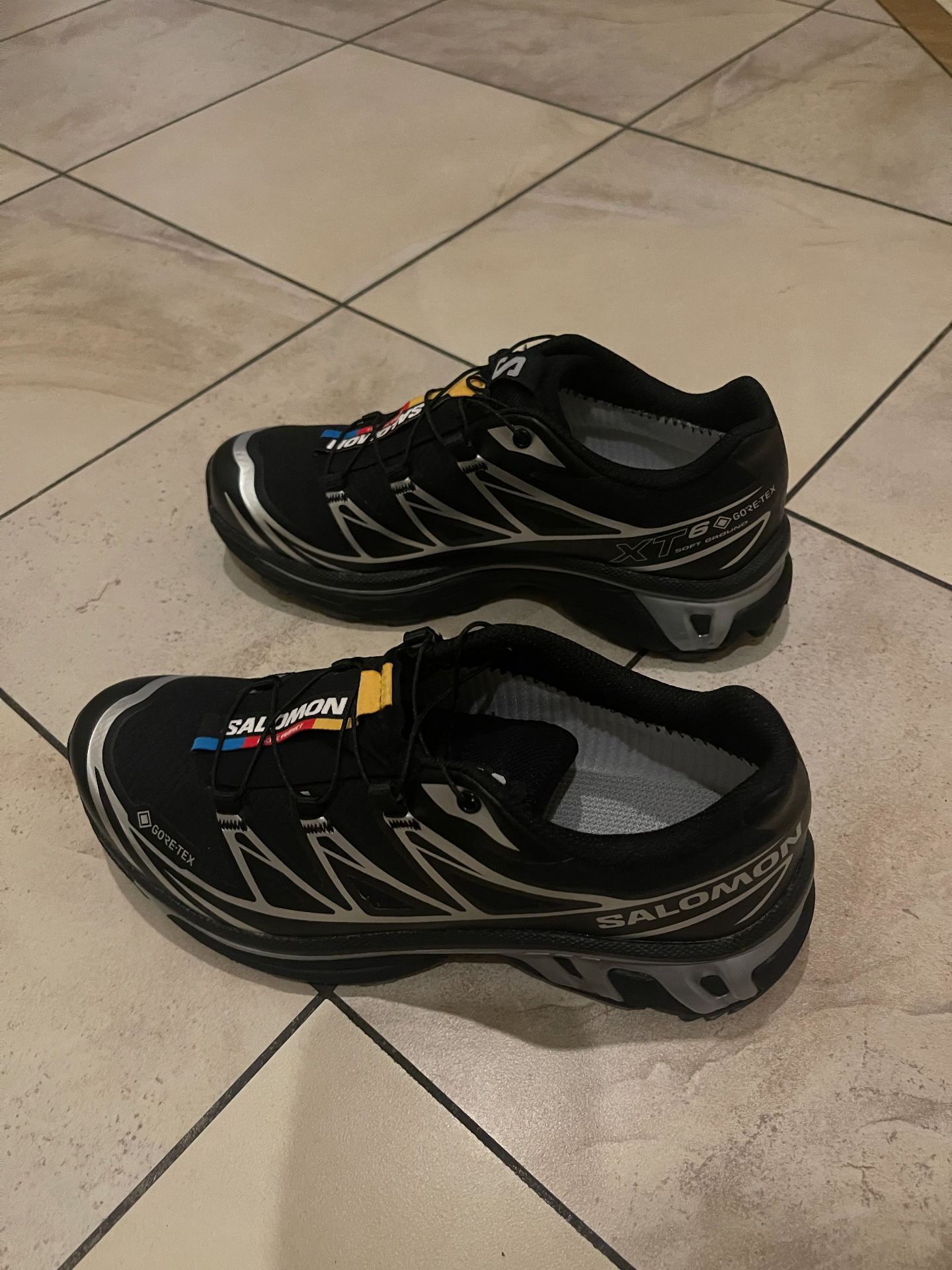 custom review-SALOMON XT 6 Slip Resistant Abrasion Resistant Водонепроницаемый Низкий Топ Уличная Обувь Унисекс Черный Серебристый