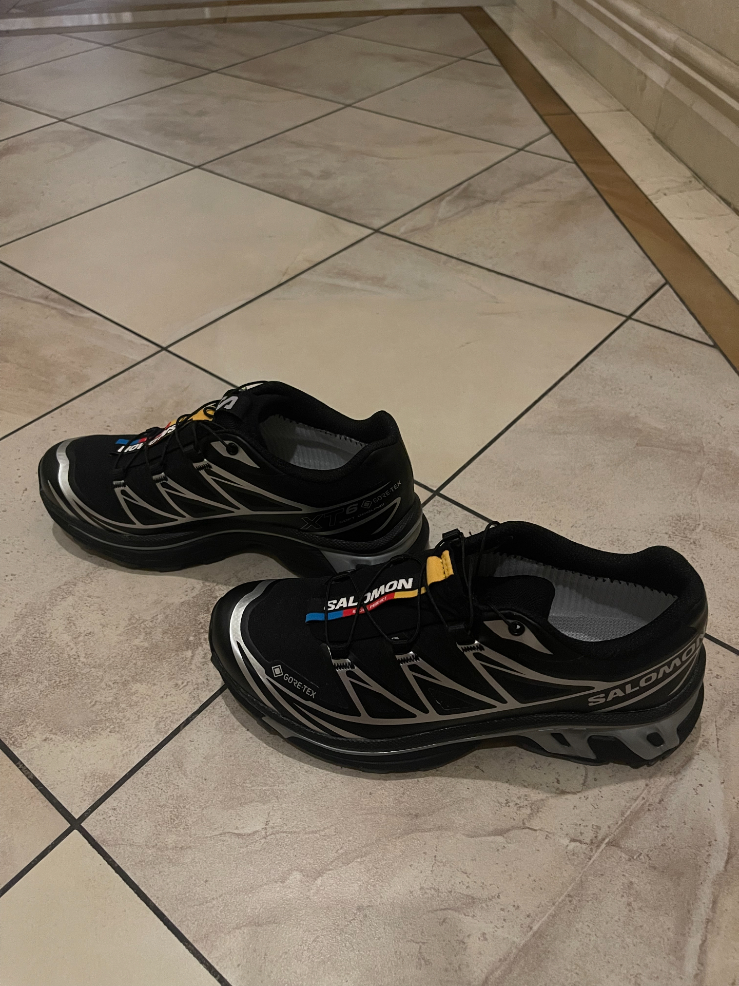 custom review-SALOMON XT 6 Slip Resistant Abrasion Resistant Водонепроницаемый Низкий Топ Уличная Обувь Унисекс Черный Серебристый