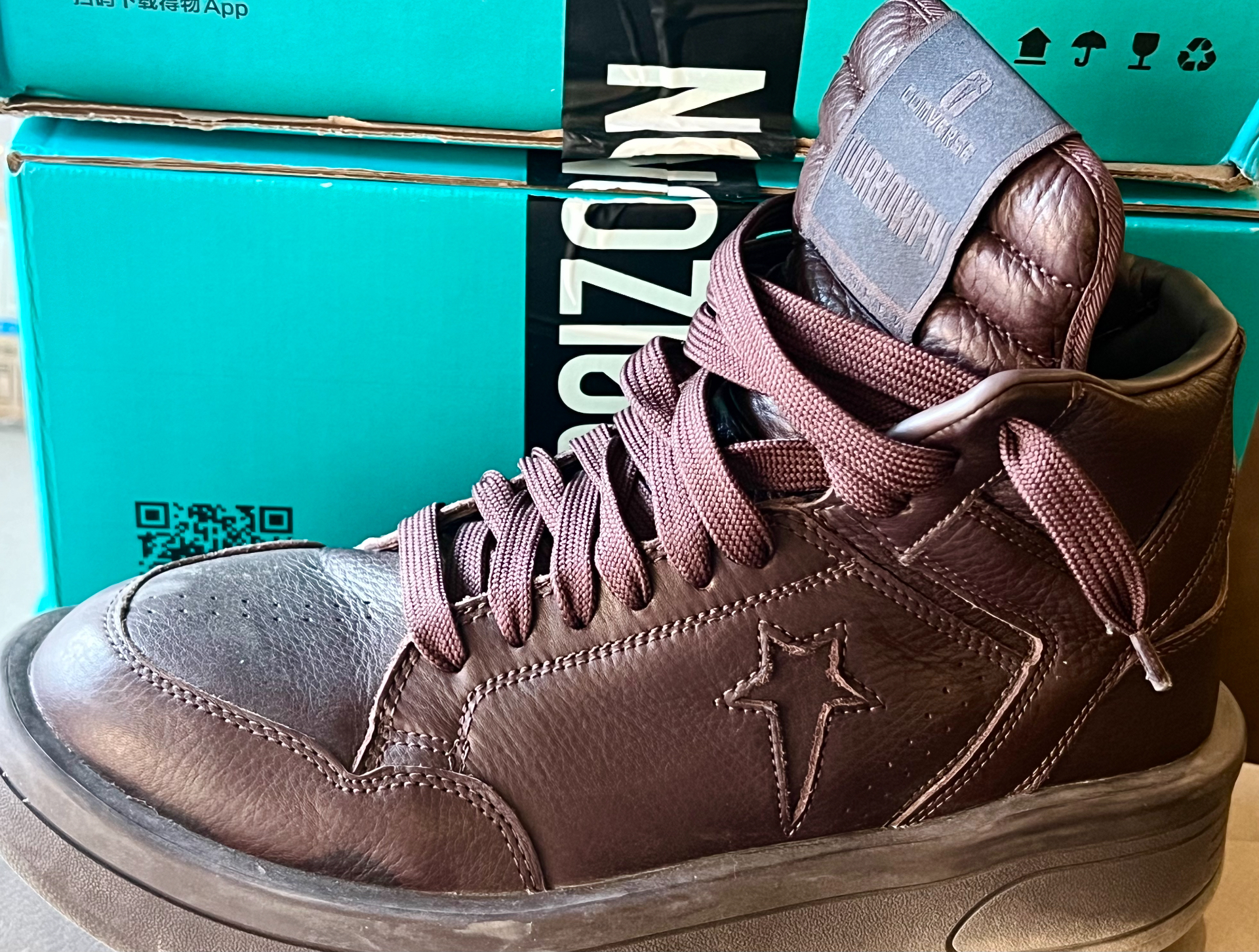 custom review-Rick Owens DRKSHDW x Converse TURBOWPN High Top Винтажные баскетбольные кроссовки Унисекс Шоколад