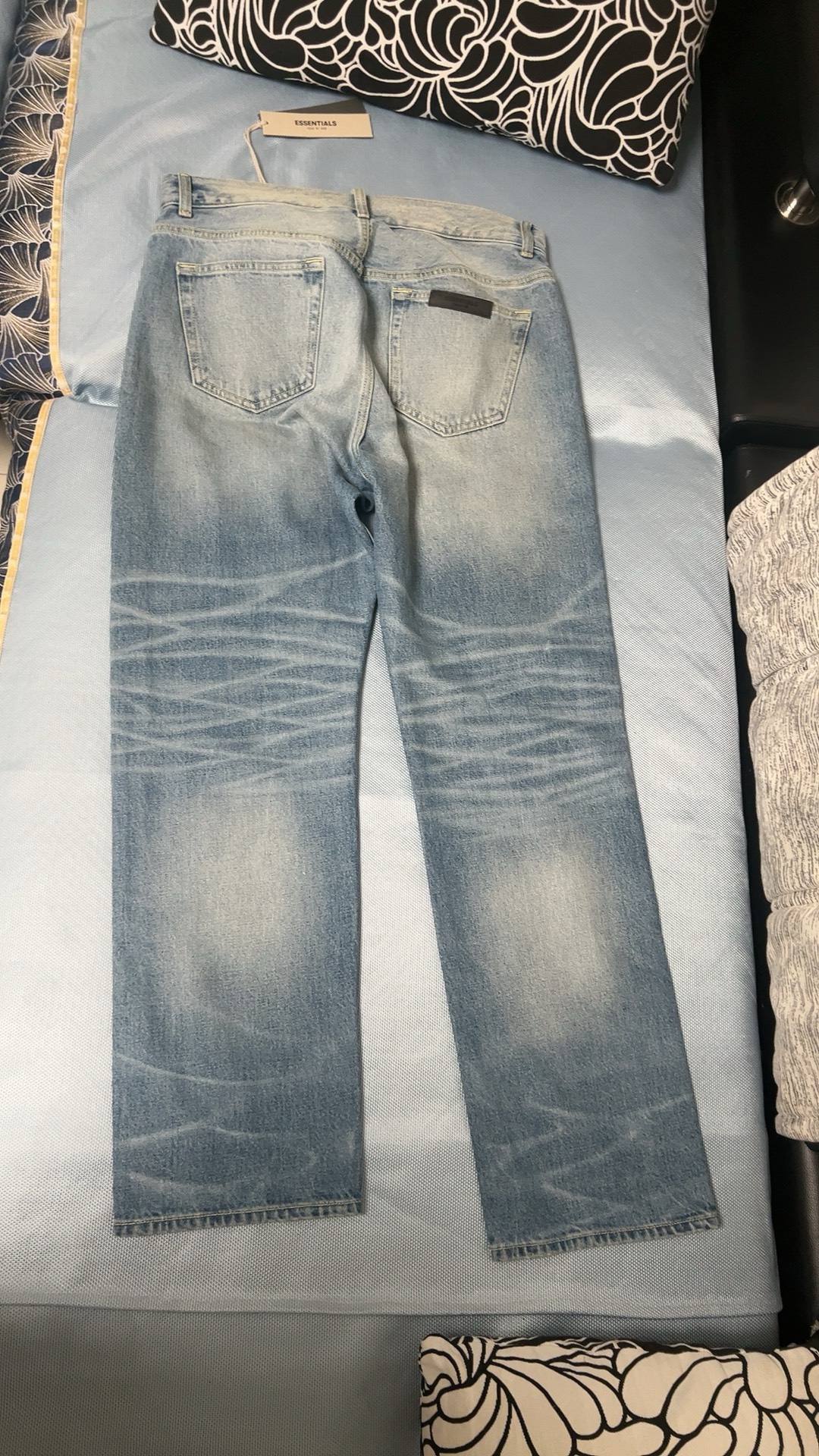 custom review-Fear of God ESSENTIALS Джинсы Унисекс Blue