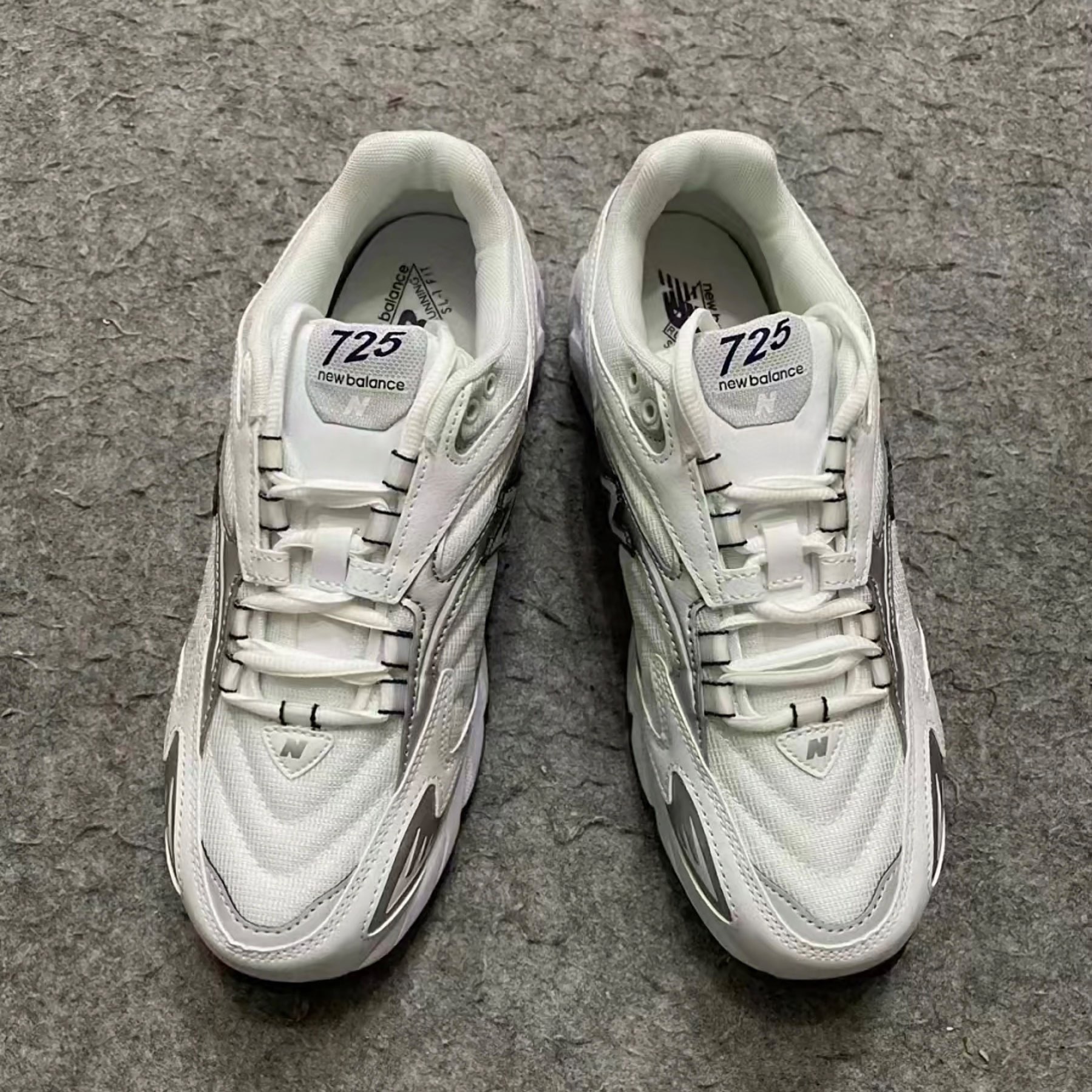 custom review-New Balance NB 725 Low Топ Повседневные Беговые Кроссовки Унисекс Серебристо-Белые