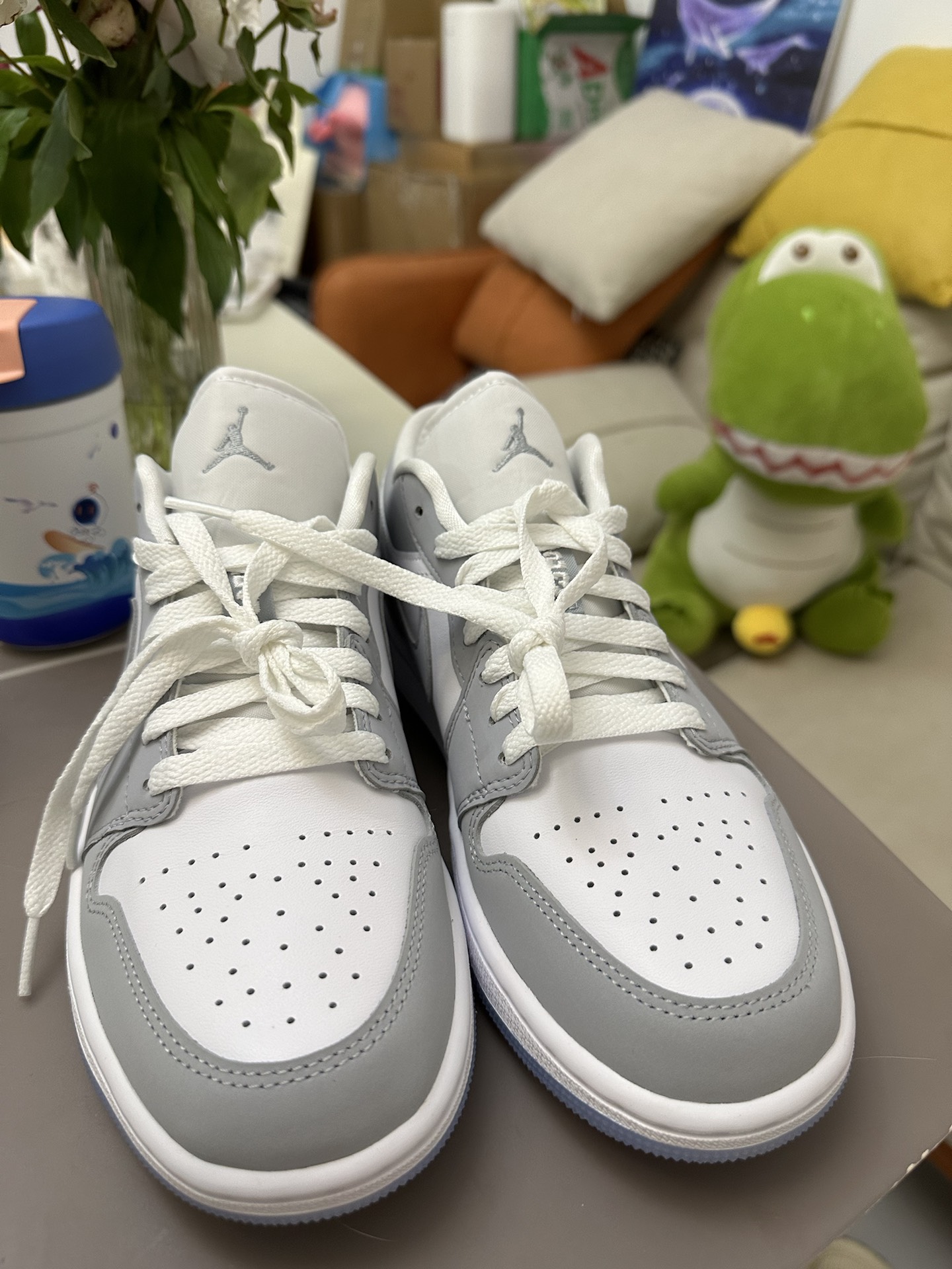 custom review-Jordan 1 Low Wolf Grey Women's