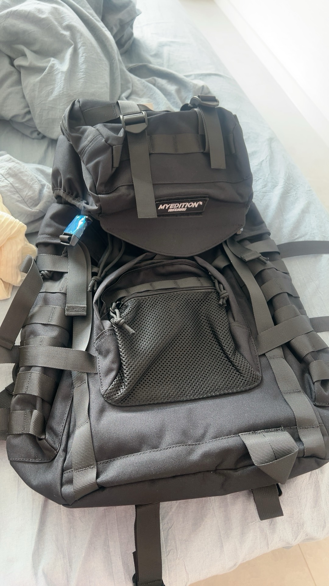 custom review-MYEDITION Альпинистский рюкзак для активного отдыха объем около 60 л сумка на открытом воздухе материал оксфорд черный