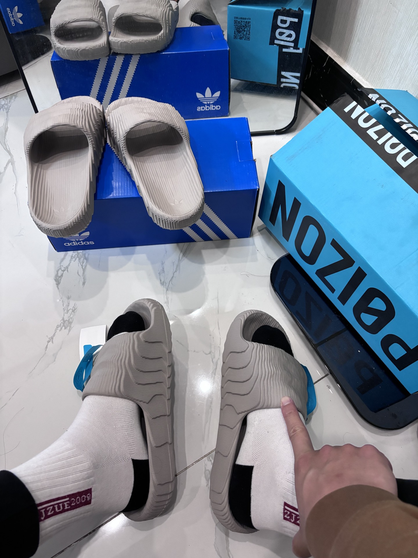 custom review-adidas originals Adilette 22 Сланцы Унисекс Темно-Серый