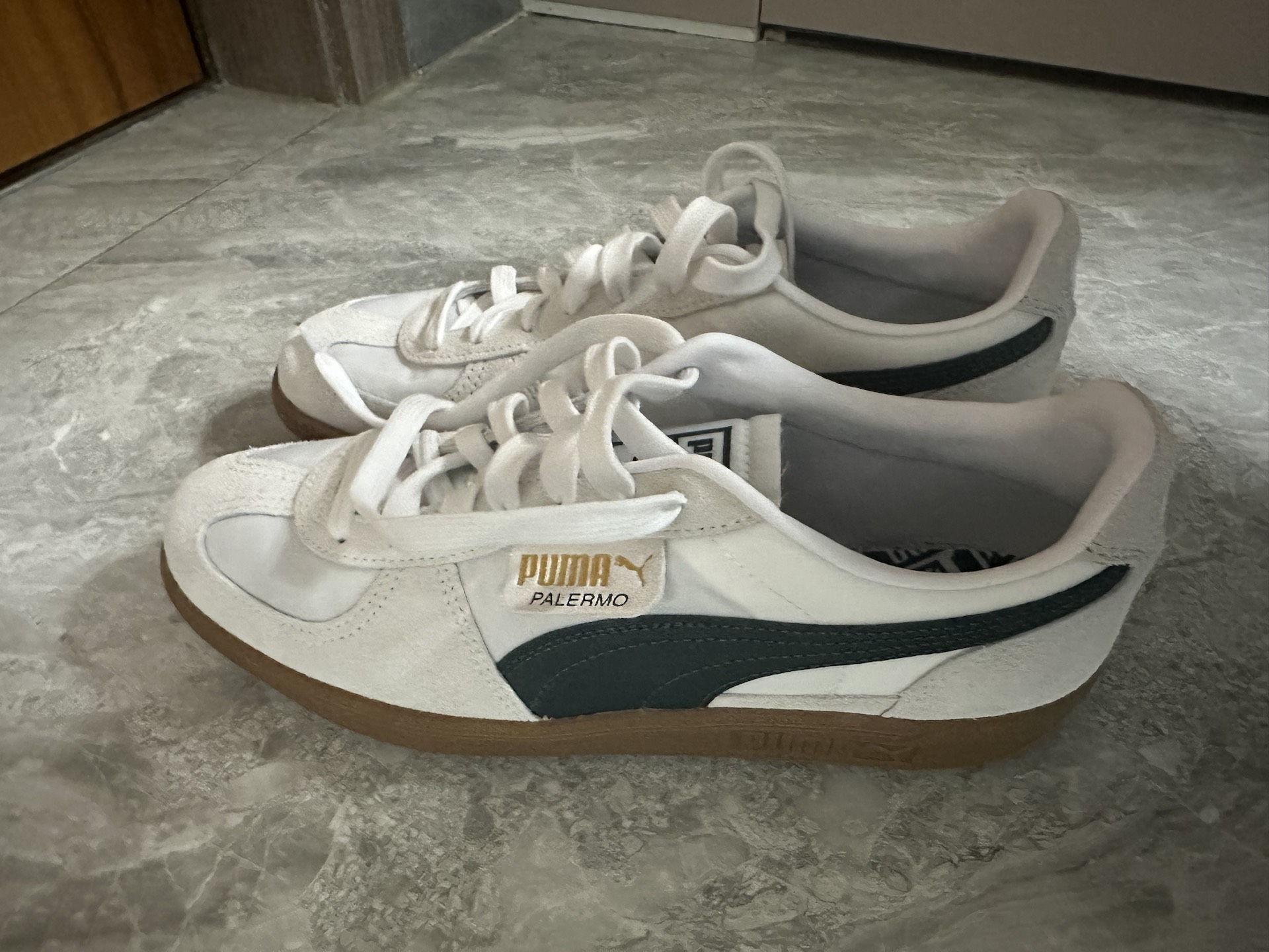 custom review-PUMA Palermo Low Топ Casual Унисекс Серый Зеленый