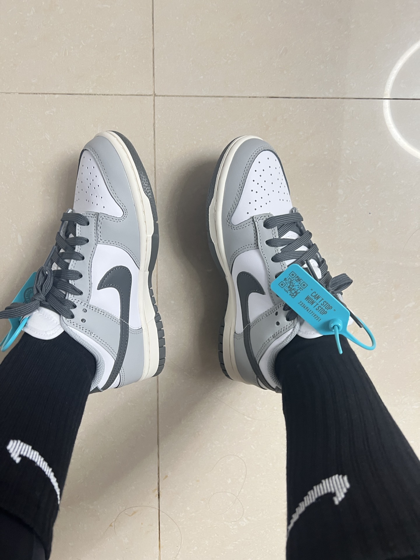 custom review-Nike Dunk Low Топ Кроссовки для скейтбординга Женские Белые Серые