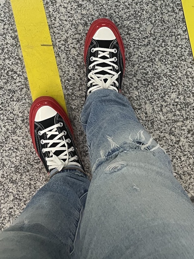 custom review-CDG x Converse Chuck Taylor All Star Chuck Taylor All Star O Low Топ Кеды Унисекс Черный Красный
