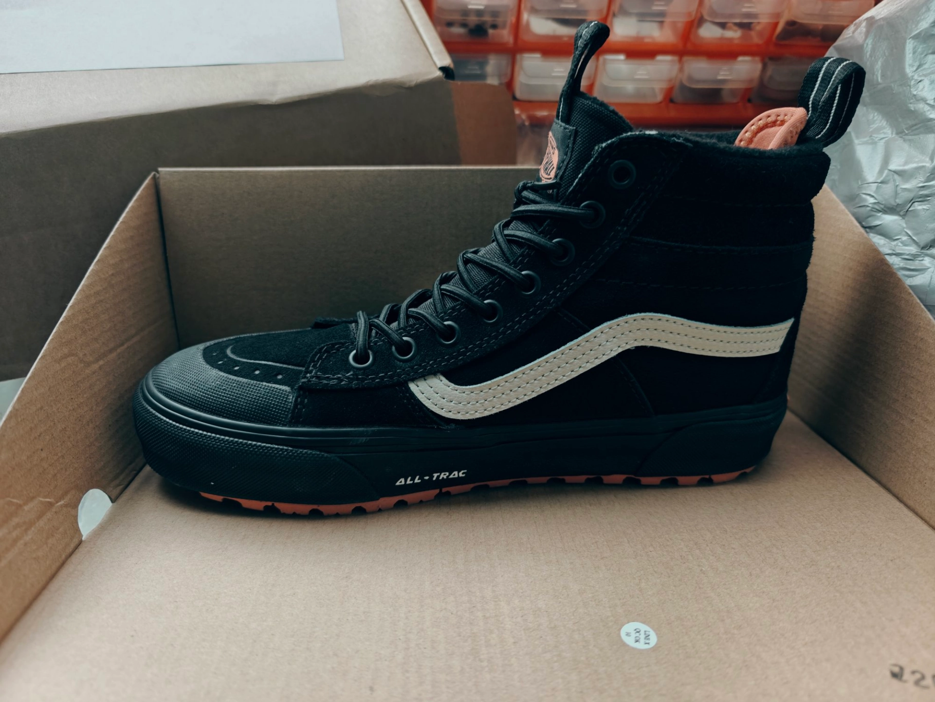 custom review-Vans MTE Sk8 HI Водонепроницаемый Устойчивый к истиранию MID Верх Альпинистская Обувь Унисекс Черный