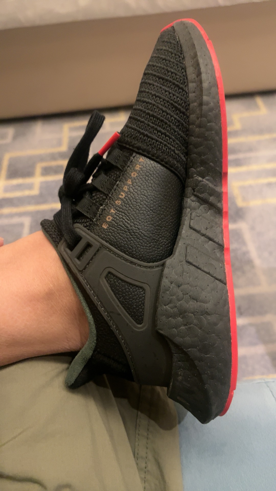 custom review-Adidas Originals EQT Support ADV Slip-resistant Abrasion-resistant Lightweight Low Top Casual Shoes Unisex Black Red Adidas Originals EQT Support ADV Противоскользящий Устойчивый к истиранию Легкий Низкий Топ Повседневная Обувь Унисекс Черный Красный