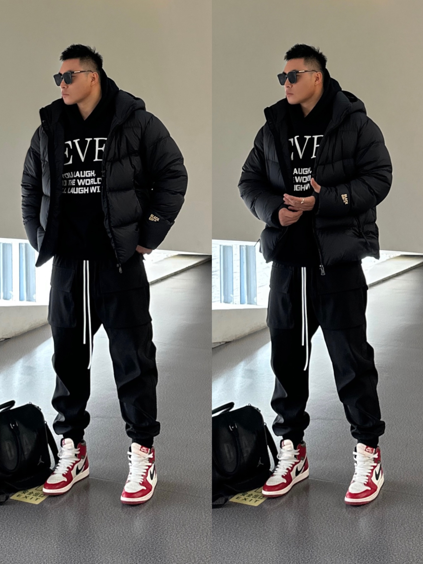 ootd|⚫️🥊90kg男生羽绒服叠穿|美式街头运动风