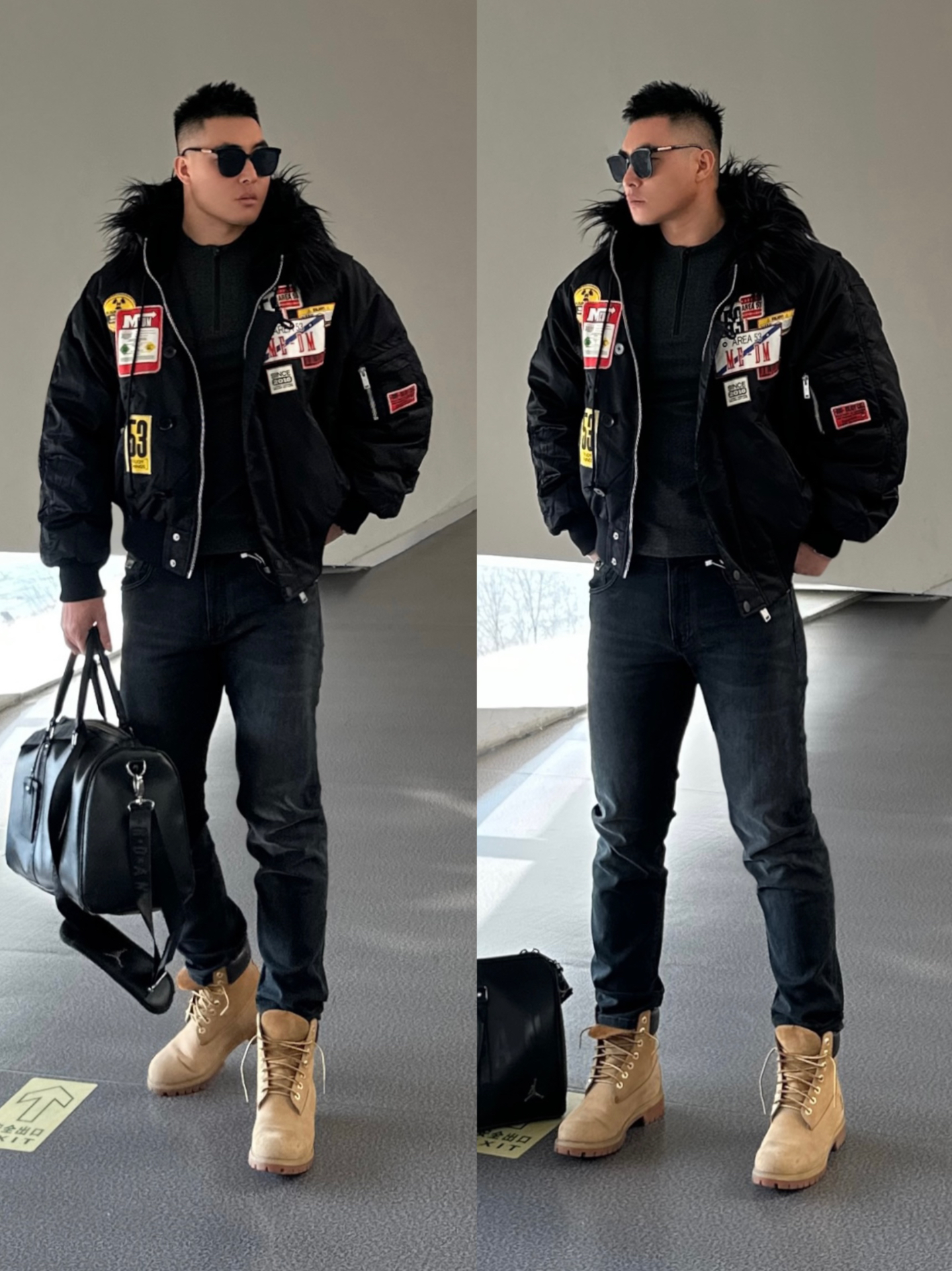 ootd|🦅⚫️高壮男生秋冬夹克穿搭|美式复古高街风