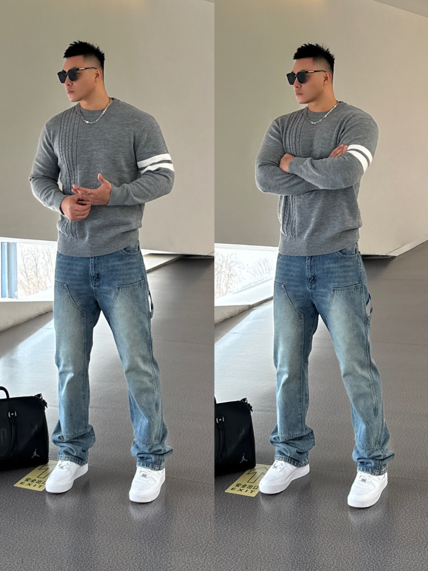 ootd|☑️🧊90kg男生针织衫穿搭|简单干净就很帅