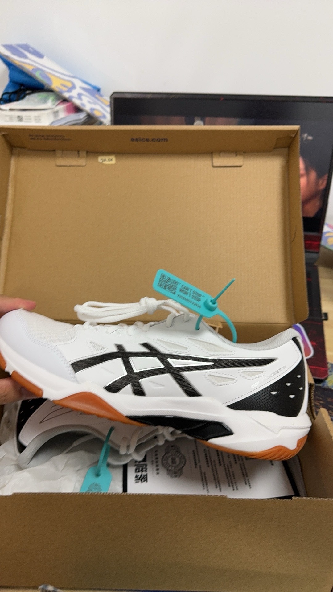 custom review-ASICS Gel Rocket 11 Low Top Тренировочные Кроссовки Унисекс Белый Черный