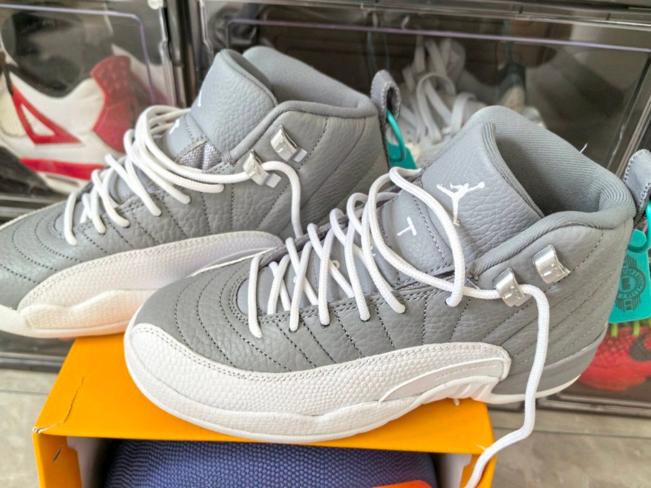 custom review-Jordan Air Джордан 12 Ретро Высокие Детские Баскетбольные Кроссовки Синие Белые