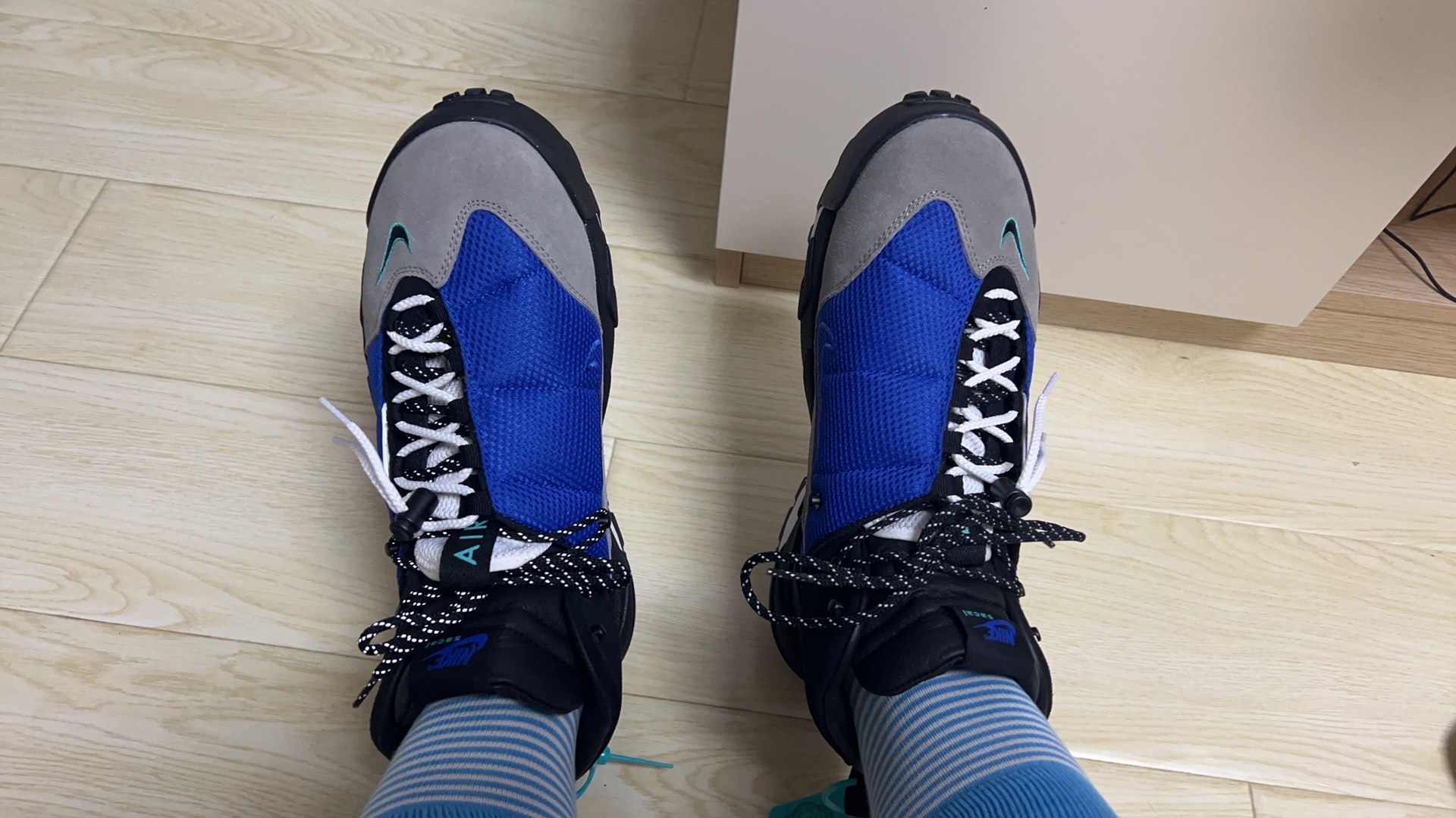 custom review-Sacai X Nike Air Magmascape Высокие Кеды Уличная Обувь Мужская Серый Синий