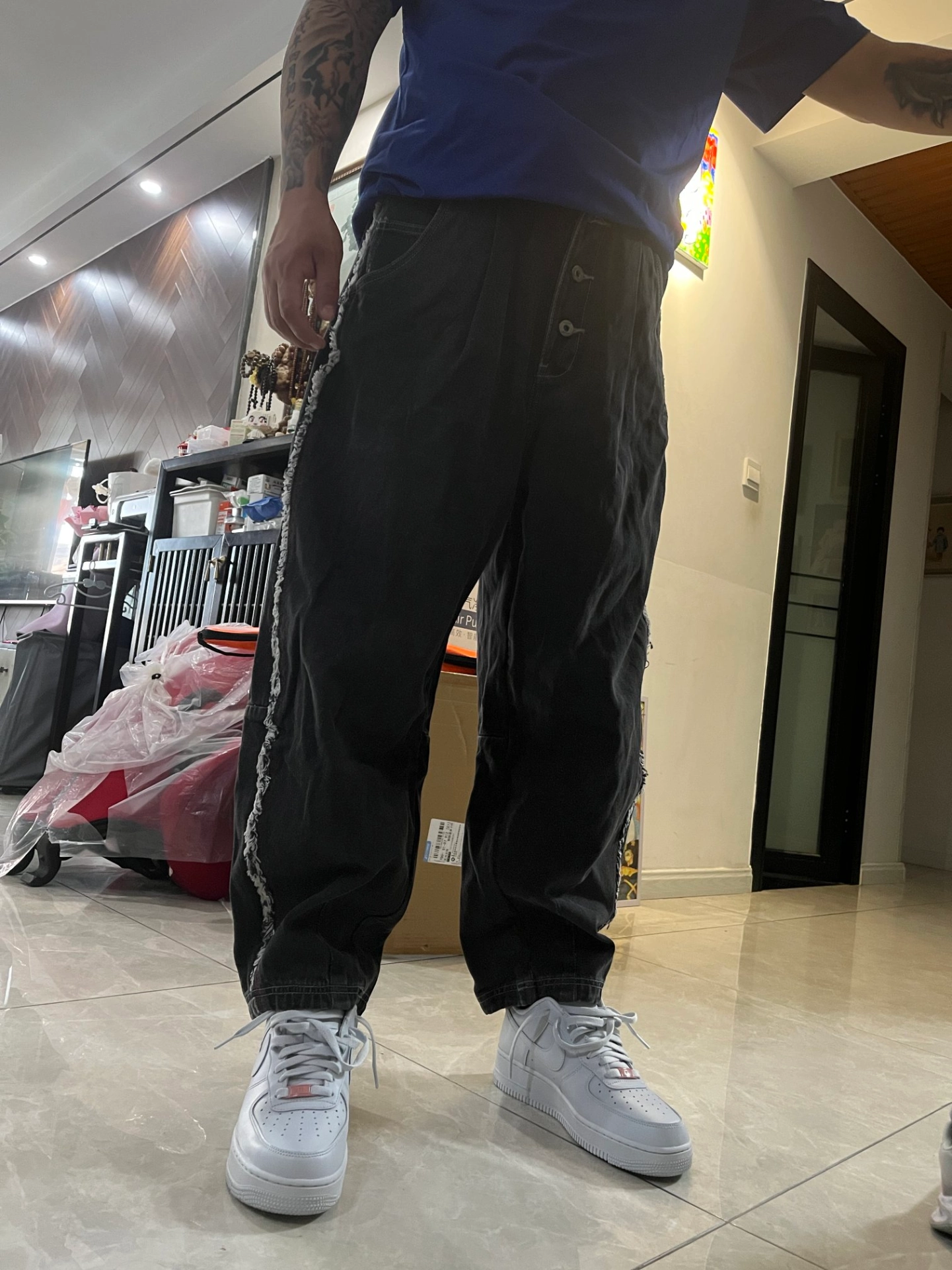 custom review-LINING Черные Мужские Джинсы