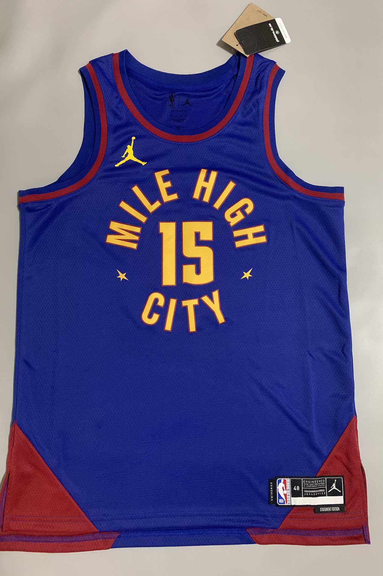 约基奇掘金队总决赛同款球衣,蓝色宣告版球衣