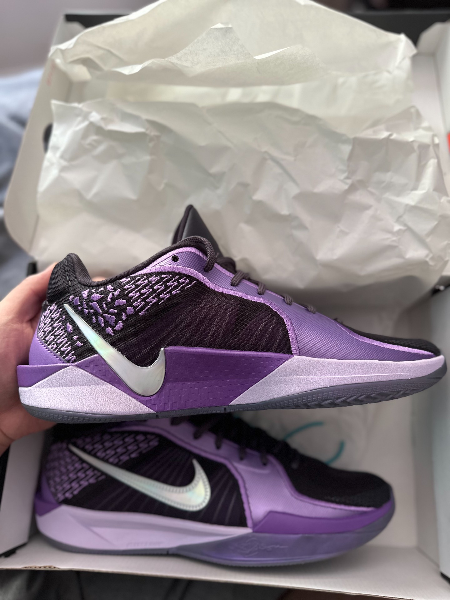 custom review-Nike Sabrina 2 Slip-resistant Abrasion-resistant Low Top Баскетбольные кроссовки Женские Фиолетовый Черный