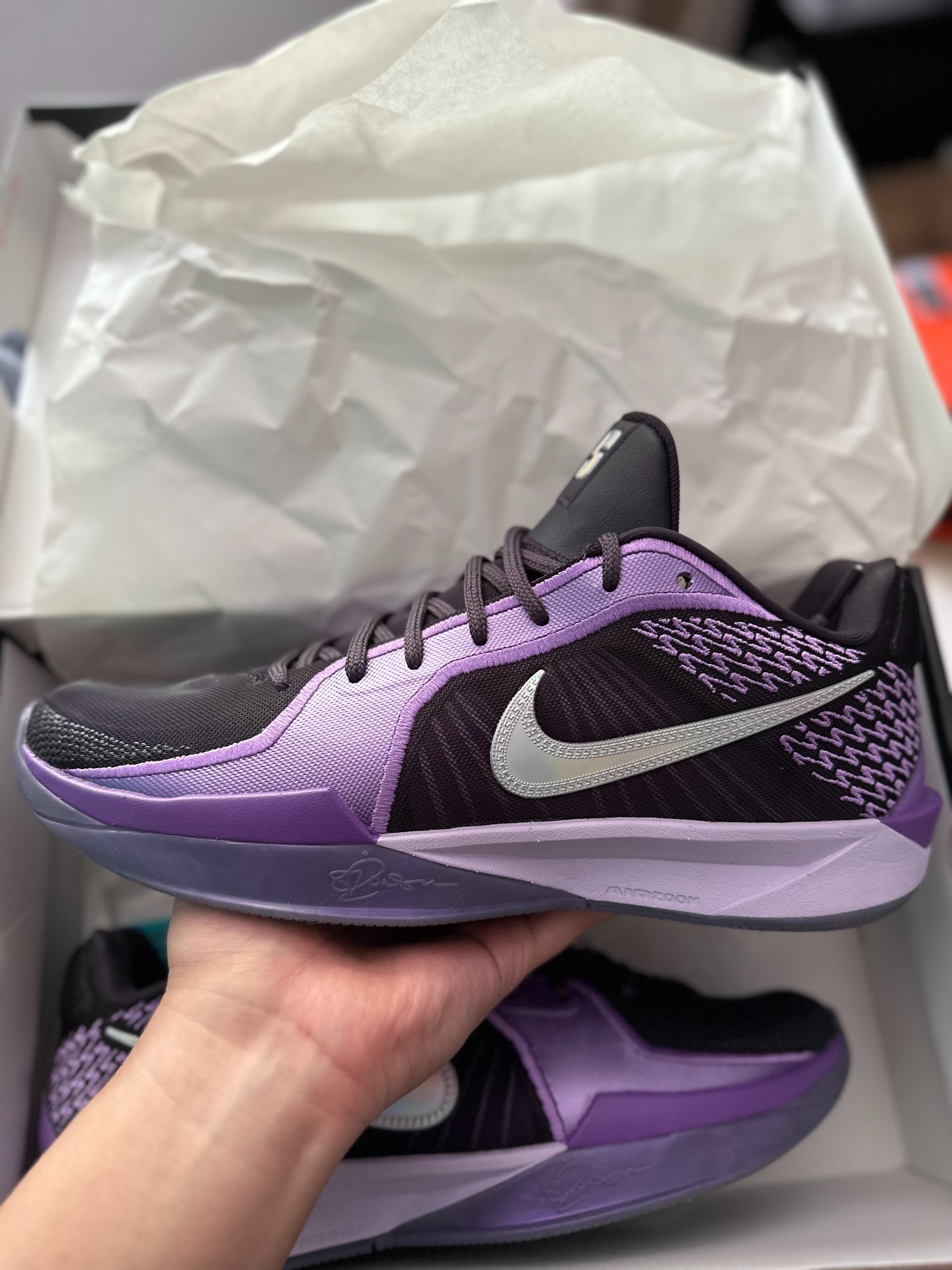 custom review-Nike Sabrina 2 Slip-resistant Abrasion-resistant Low Top Баскетбольные кроссовки Женские Фиолетовый Черный