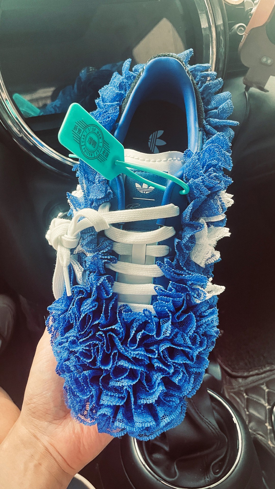 custom review-Caroline x Adidas Originals SAMBA OG Обувь Устойчивая к истиранию Низкий Топ Скейтбординг Женские Синие Белые